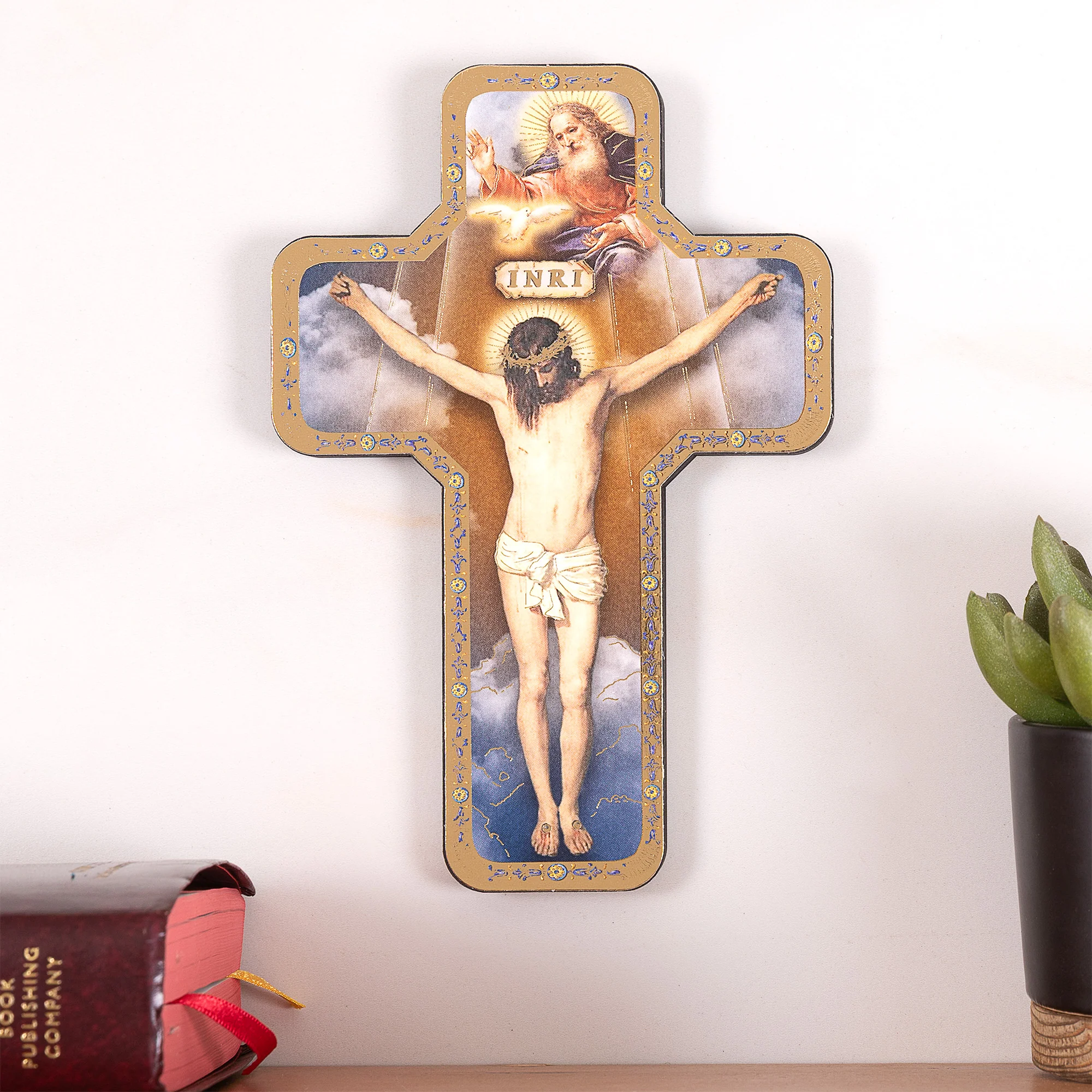 Holy Trinity Wall Crucifix - 7" - Image 2