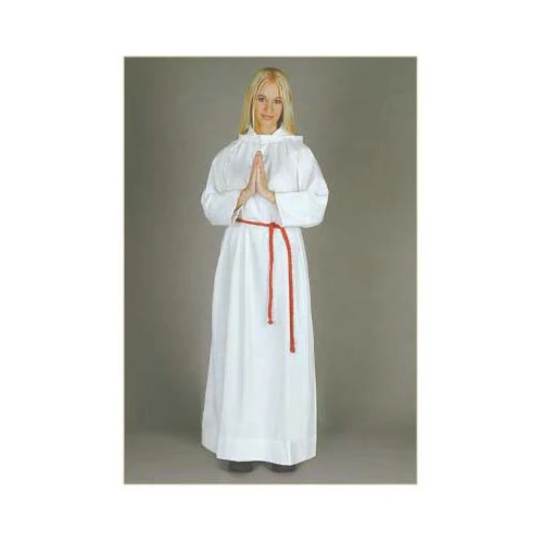 Hooded Altar Server Alb with Red & White Cinctures - Image 3