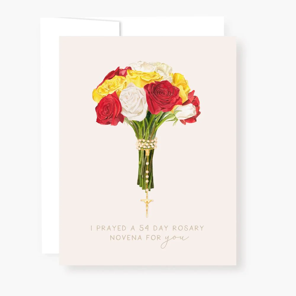 I Prayed a 54 Day Rosary Novena for You Greeting Card (4 Pack)