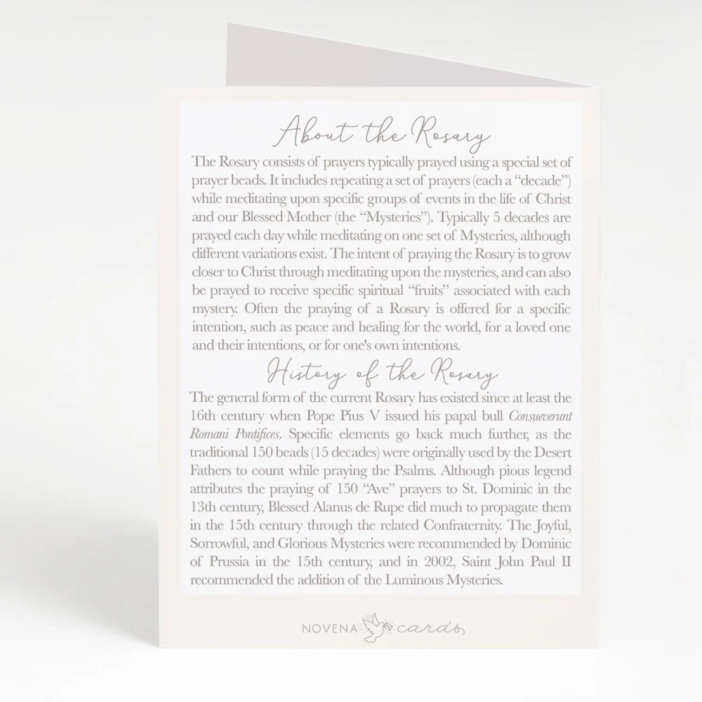 I Prayed a Rosary for You Blue Flower Bouquet Greeting Cards (4 Pack) - Image 2