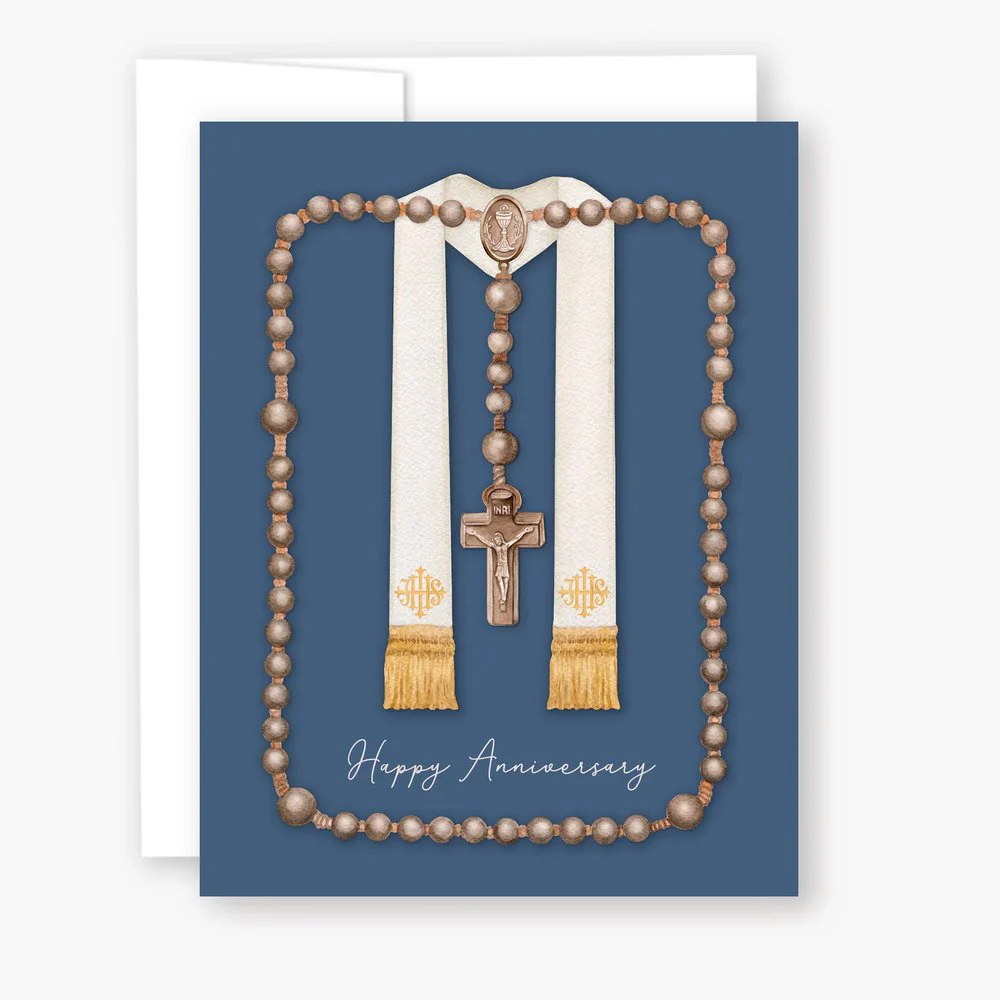 I Prayed a Rosary for You Priest Anniversary Greeting Card - Image 3