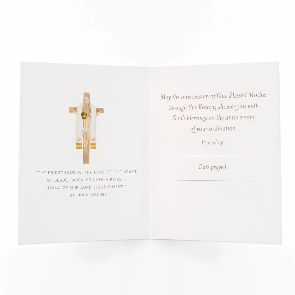 I Prayed a Rosary for You Priest Anniversary Greeting Card - Image 4