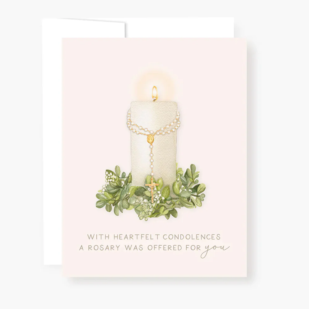 I Prayed a Rosary for You Sympathy Greeting Cards (4 Pack)