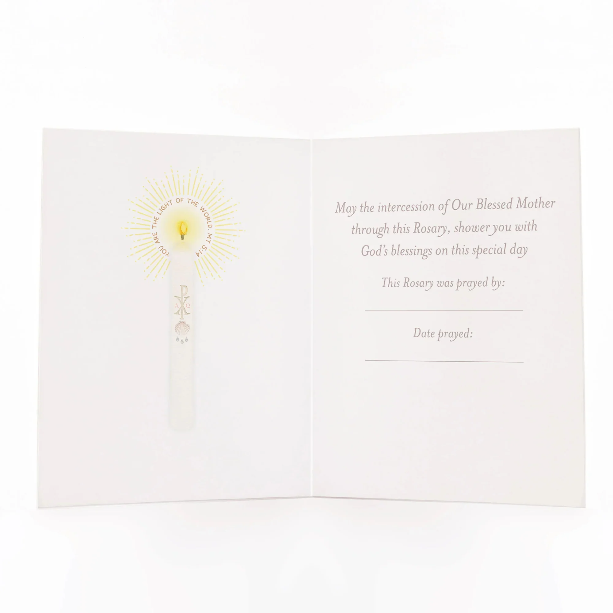 I Prayed a Rosary for Your Baptism Greeting Card - Image 2