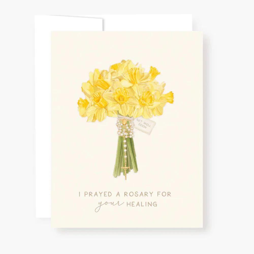 I Prayed a Rosary for Your Healing Greeting Cards (4 Pack)