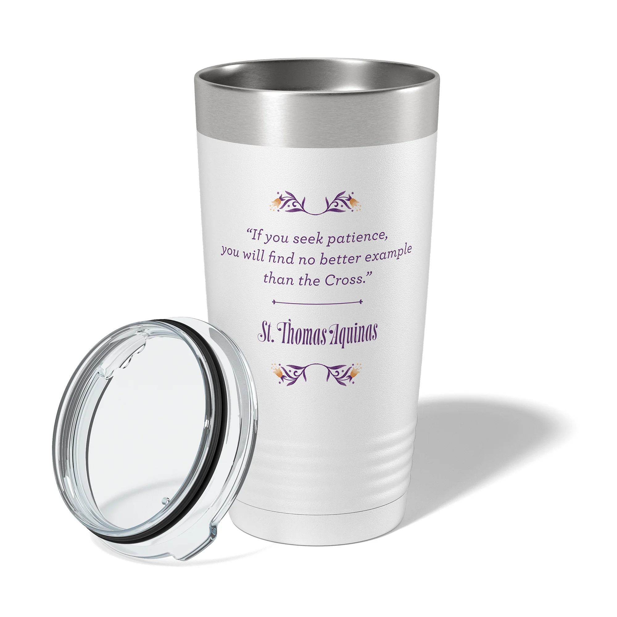 If You Seek Patience Insulated White 20 oz. Tumbler - Image 3