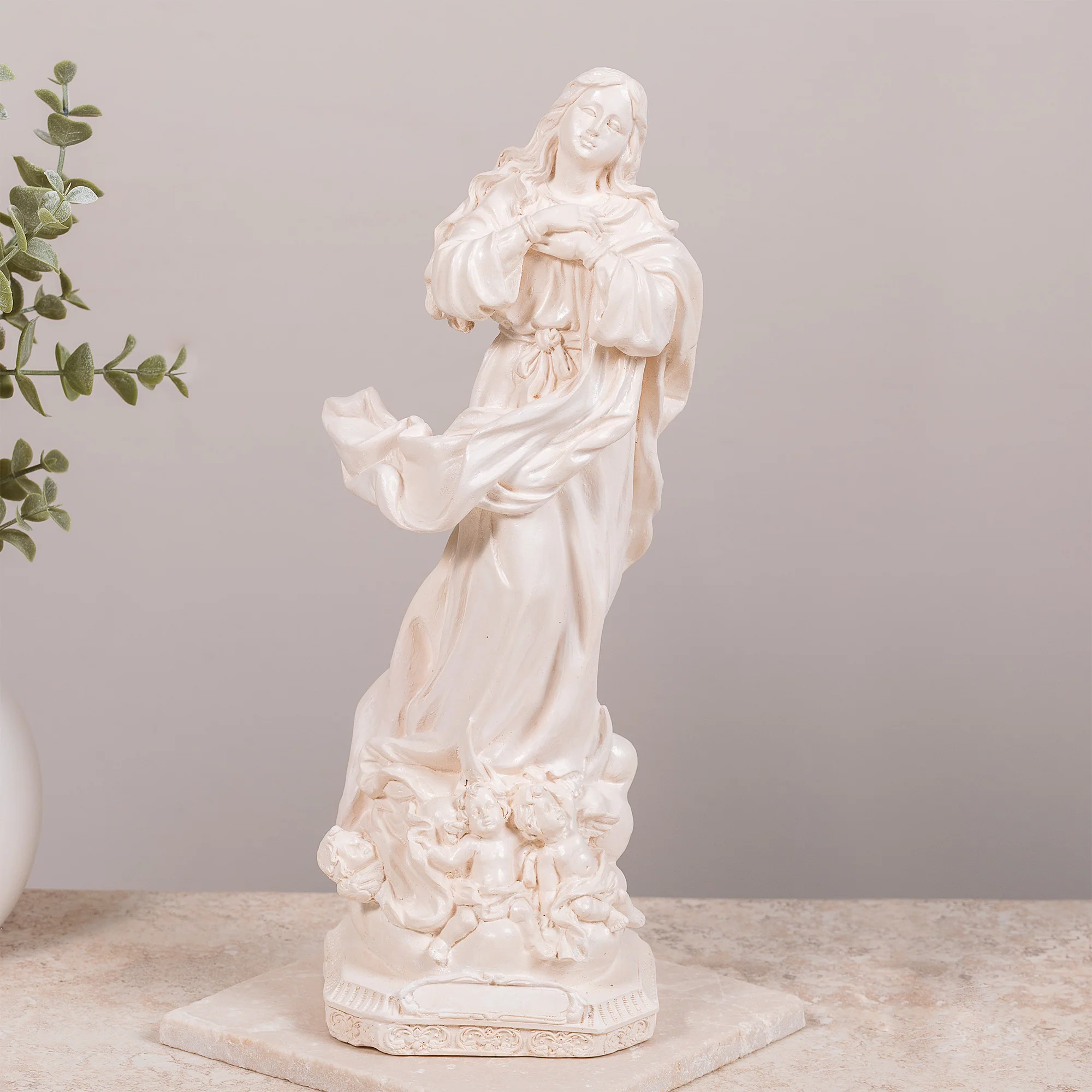 Immaculate Conception Statue - White or Hand Painted - 12"