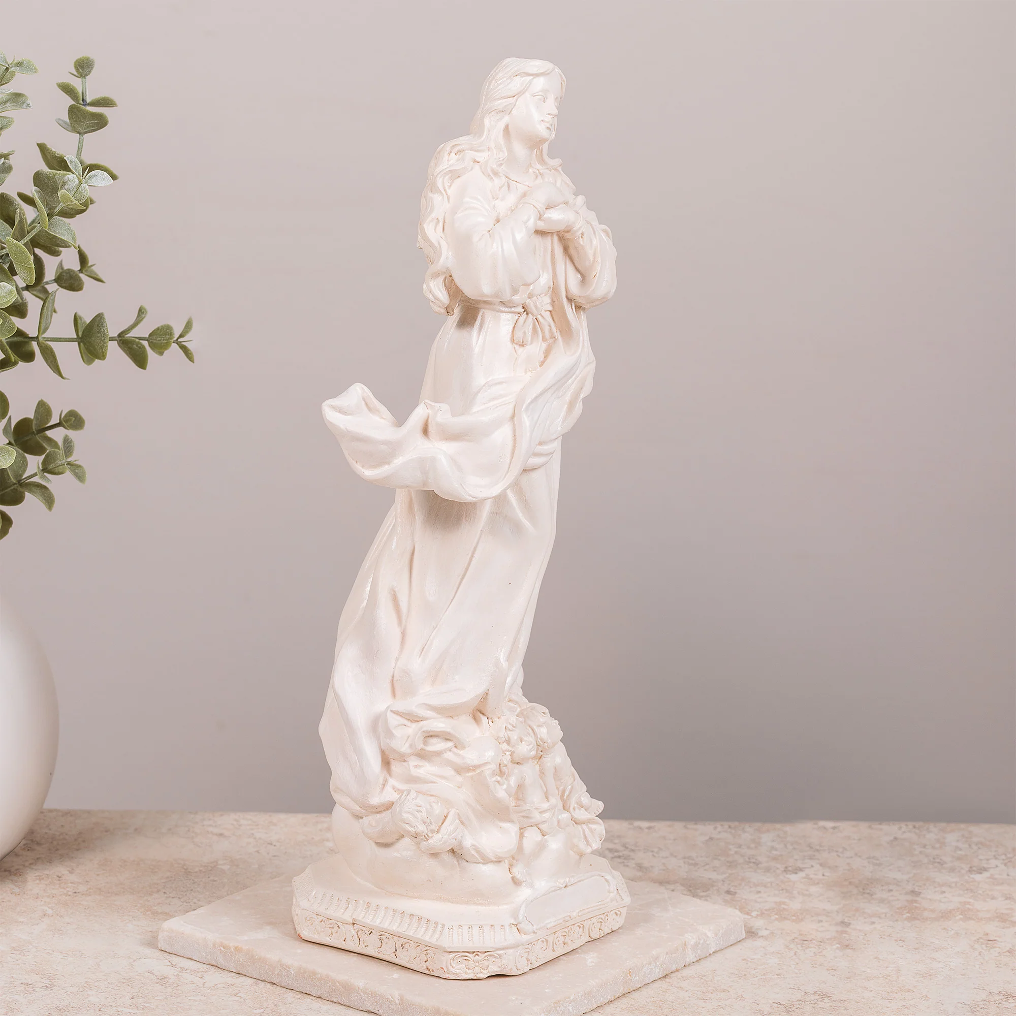 Immaculate Conception Statue - White or Hand Painted - 12" - Image 2
