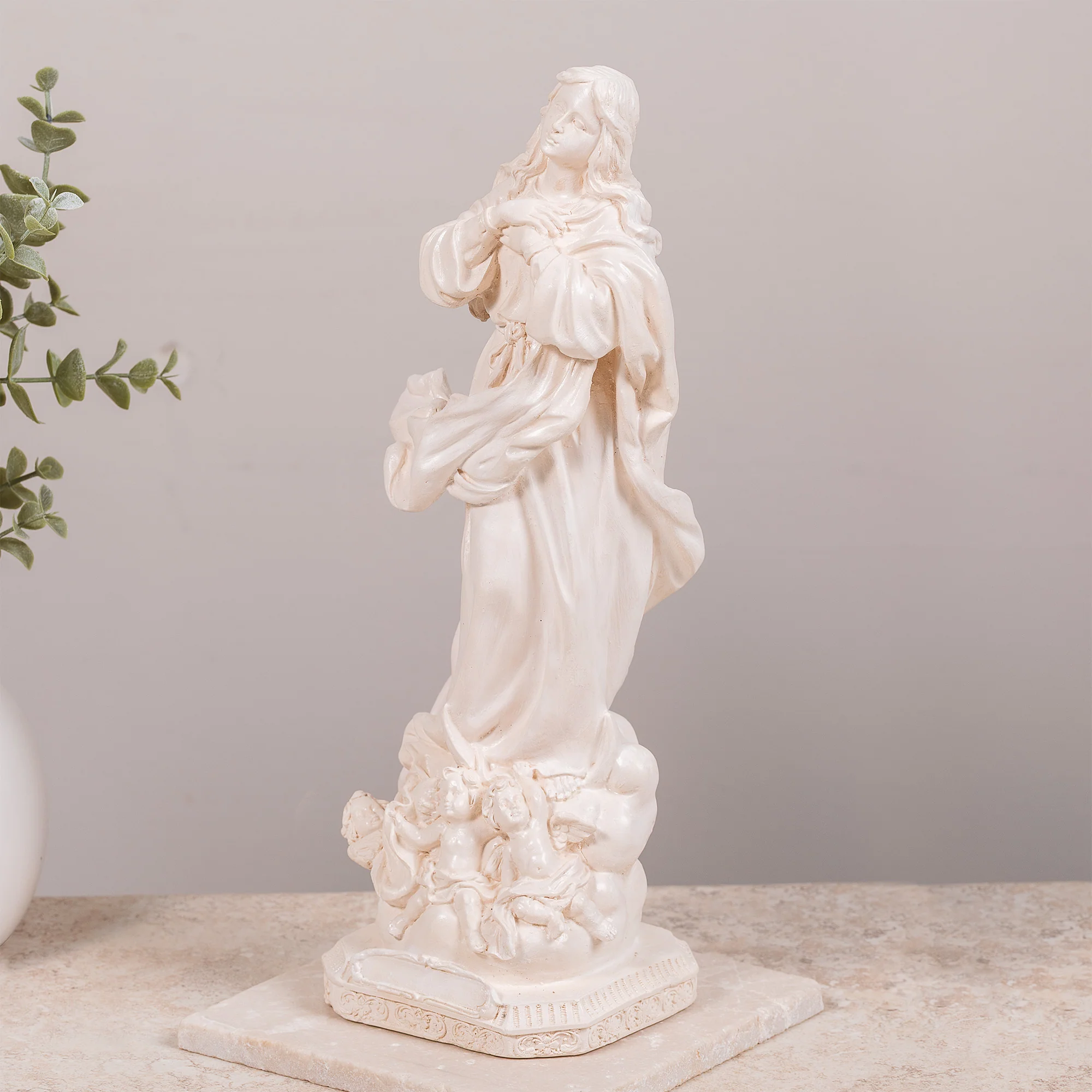Immaculate Conception Statue - White or Hand Painted - 12" - Image 3