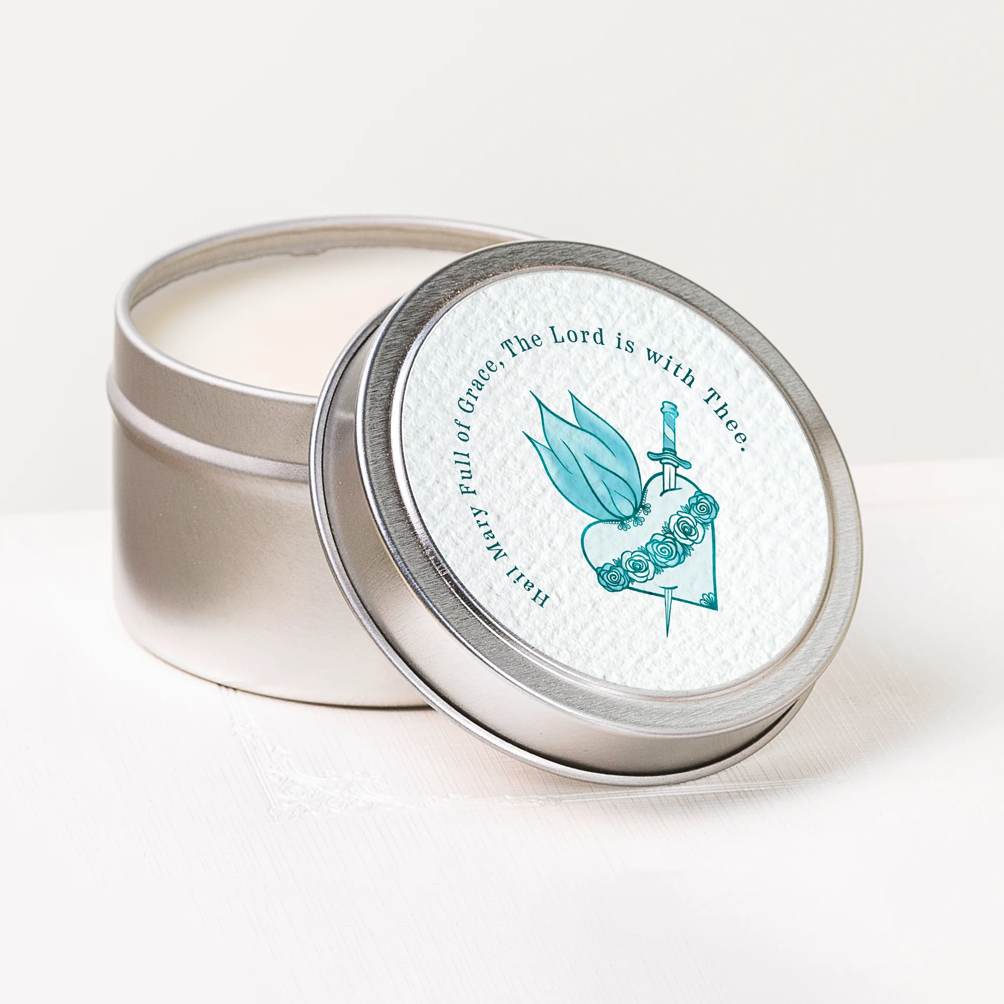 Immaculate Heart of Mary Candle Tin
