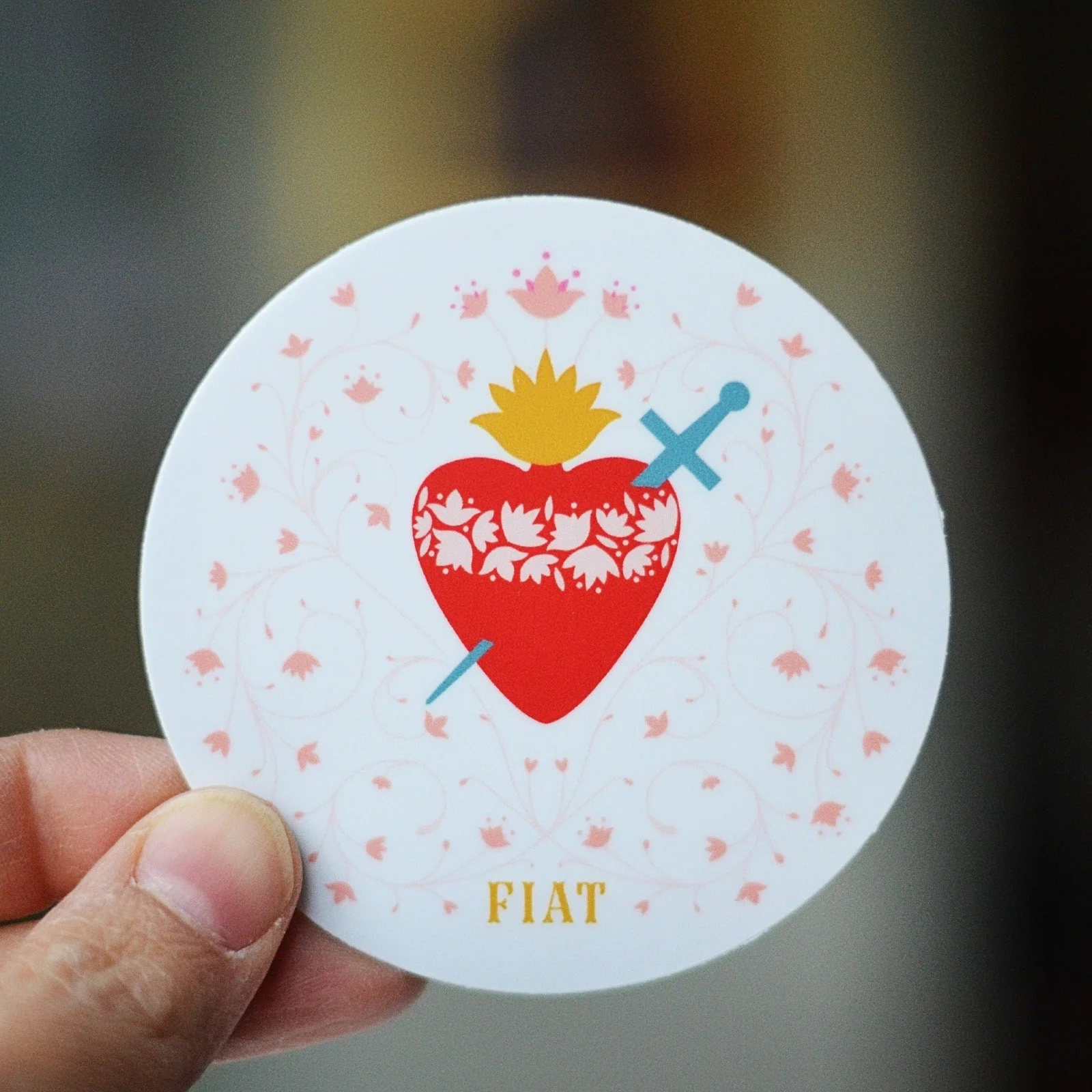 Immaculate Heart of Mary Fiat Vinyl Sticker - Image 3