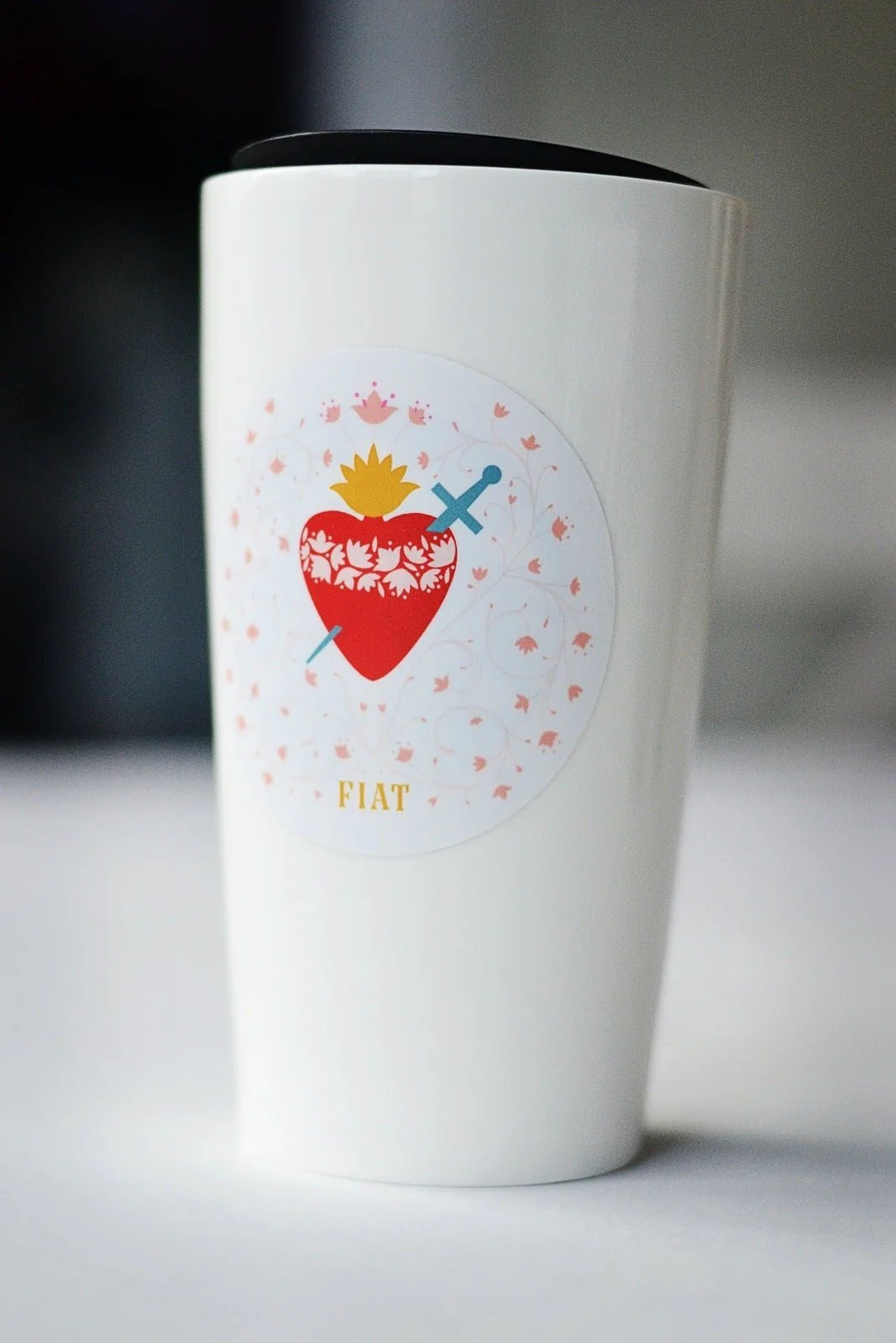 Immaculate Heart of Mary Fiat Vinyl Sticker - Image 4