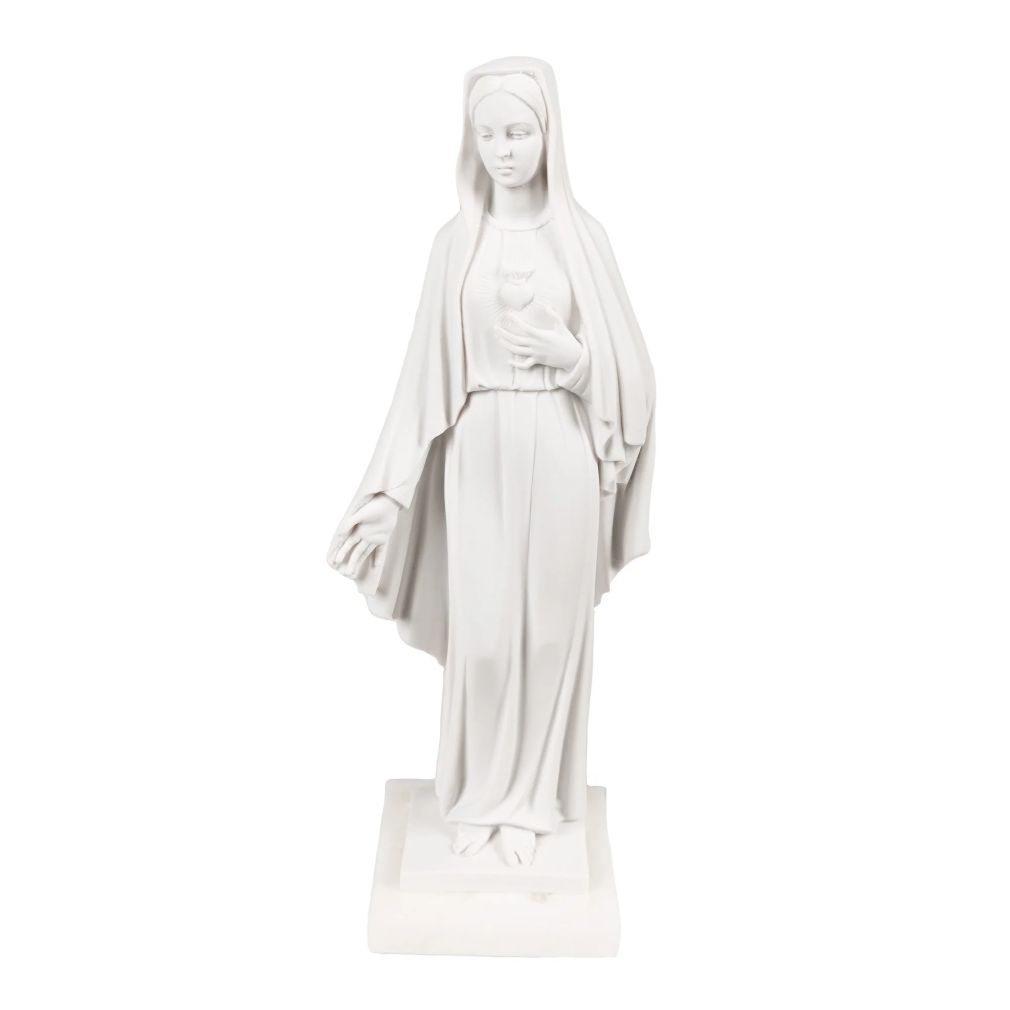 Immaculate Heart of Mary Italian Alabaster Statue - 10" - Image 2