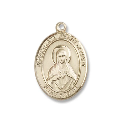 Immaculate Heart of Mary Pendant with Chain, Bliss, Gold Filled