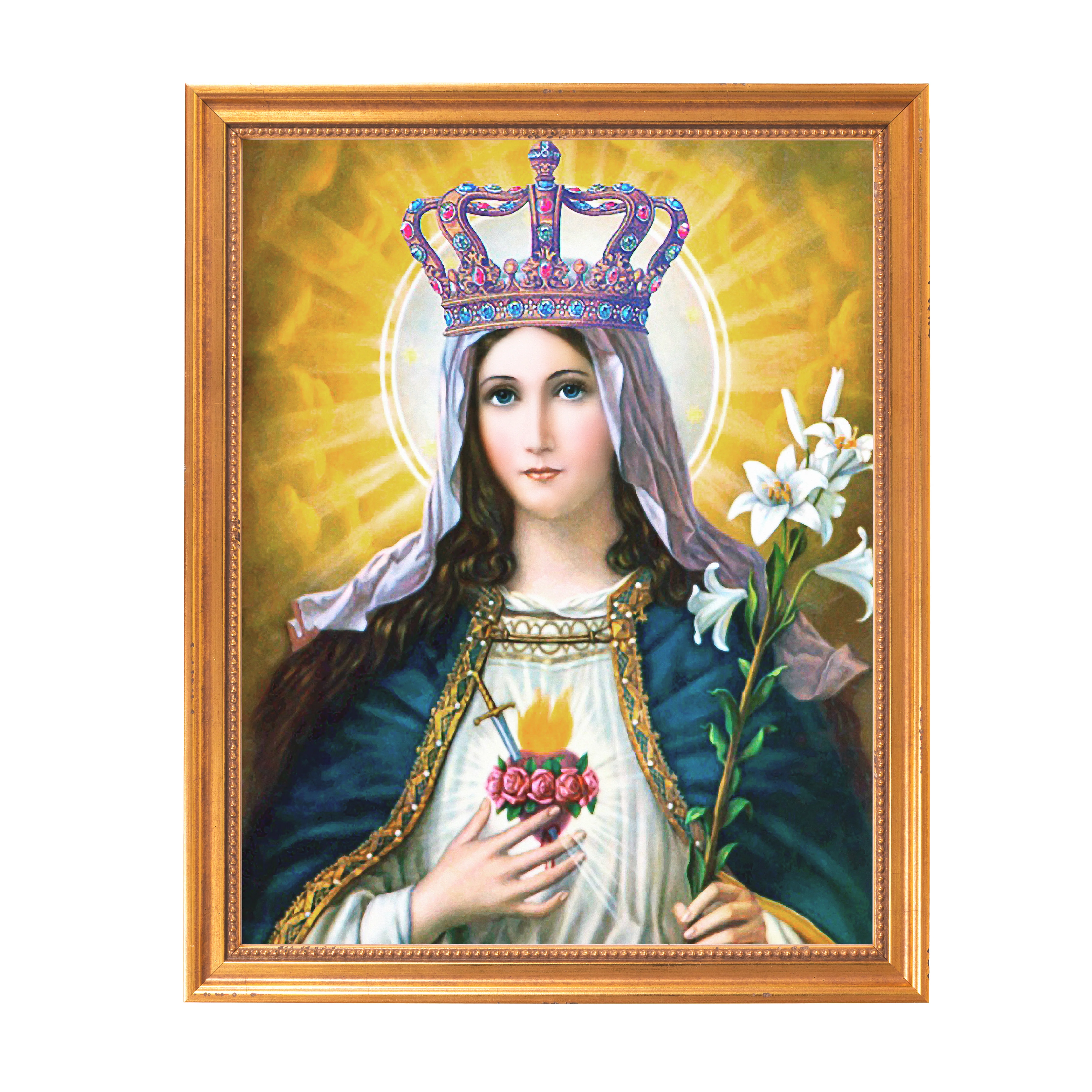 Immaculate Heart of Mary Queen of Heaven Framed Canvas - Sacred Classics Collection - Image 6