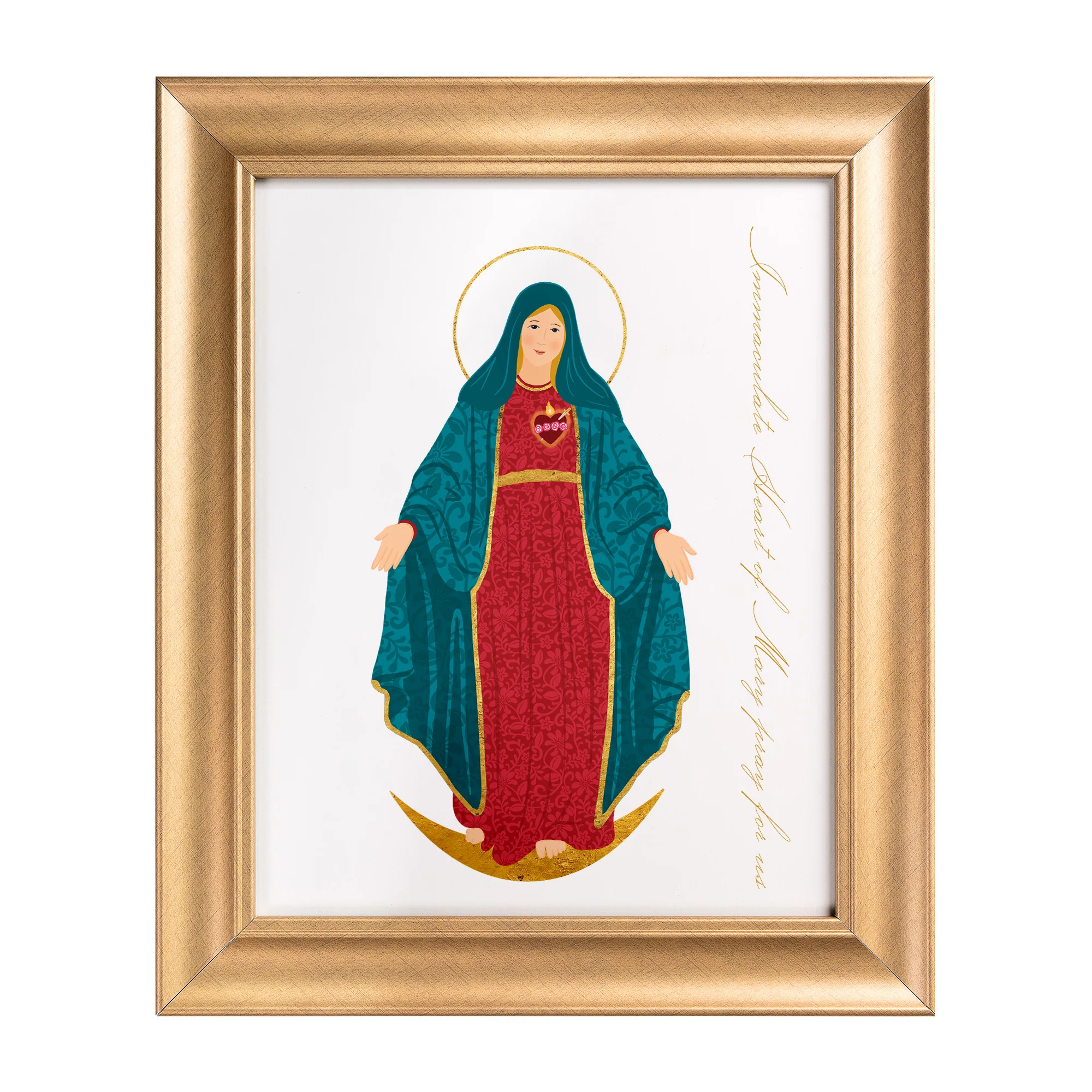 Immaculate Heart of Mary Toile Framed Art Print - 11" x 14" - Image 2