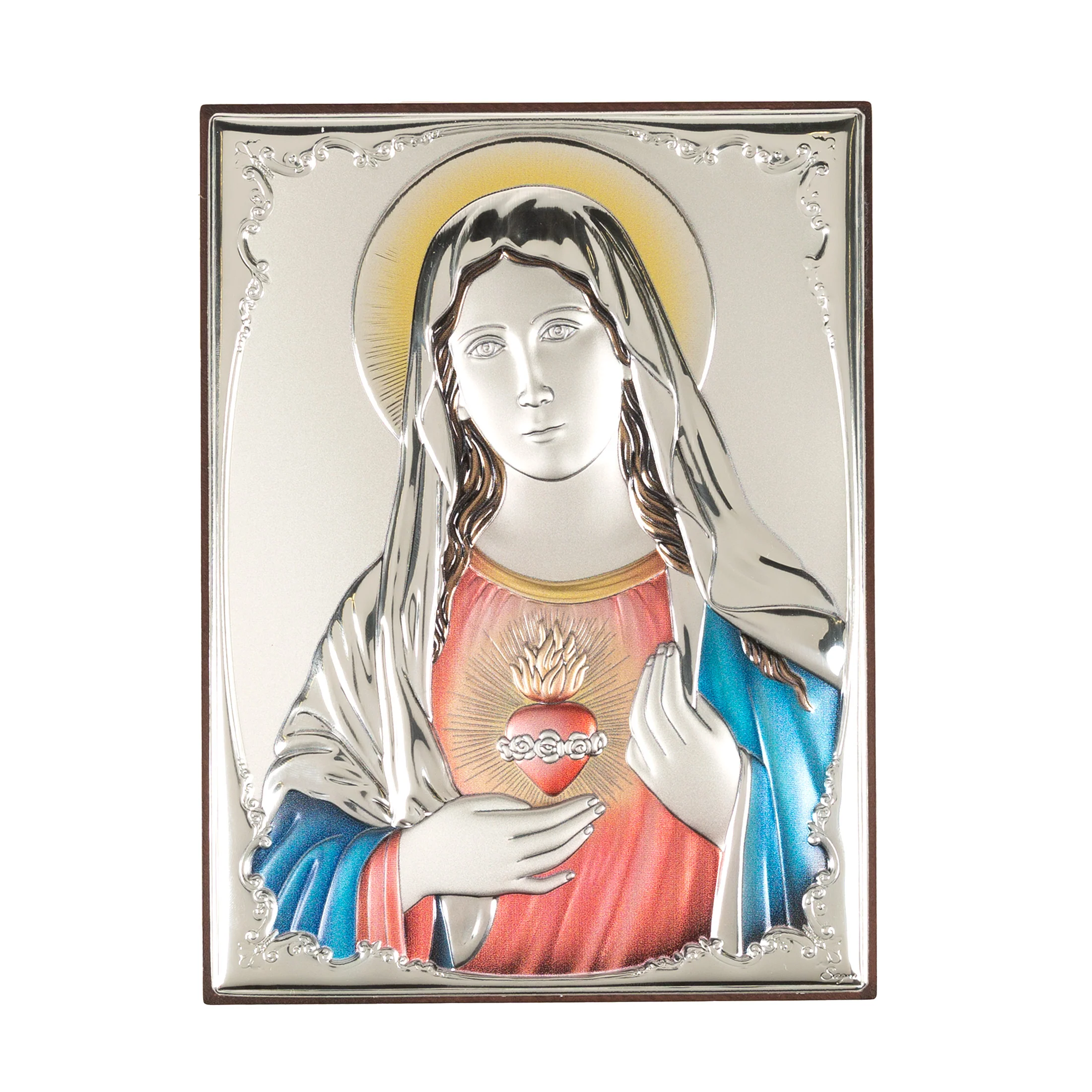 Immaculate Heart Silver & Colored Plaque - 5" x  7" - Image 2