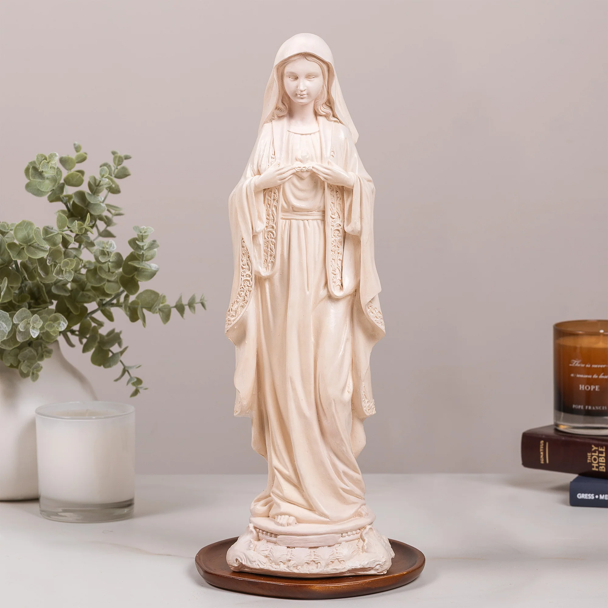 Immaculate Heart Statue - White or Hand Painted - 16"