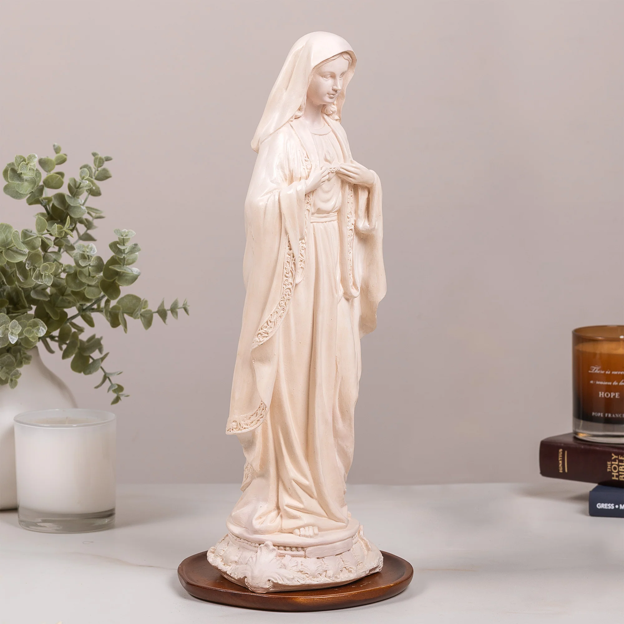 Immaculate Heart Statue - White or Hand Painted - 16" - Image 2