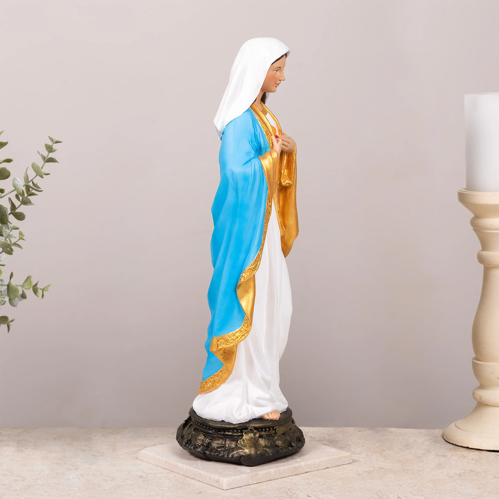 Immaculate Heart Statue - White or Hand Painted - 16" - Image 6