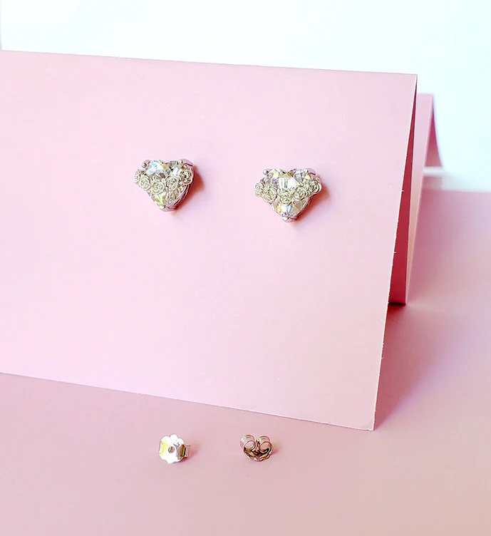 Immaculate Heart Sterling Gemstone Earrings - Multiple Colors - Image 3