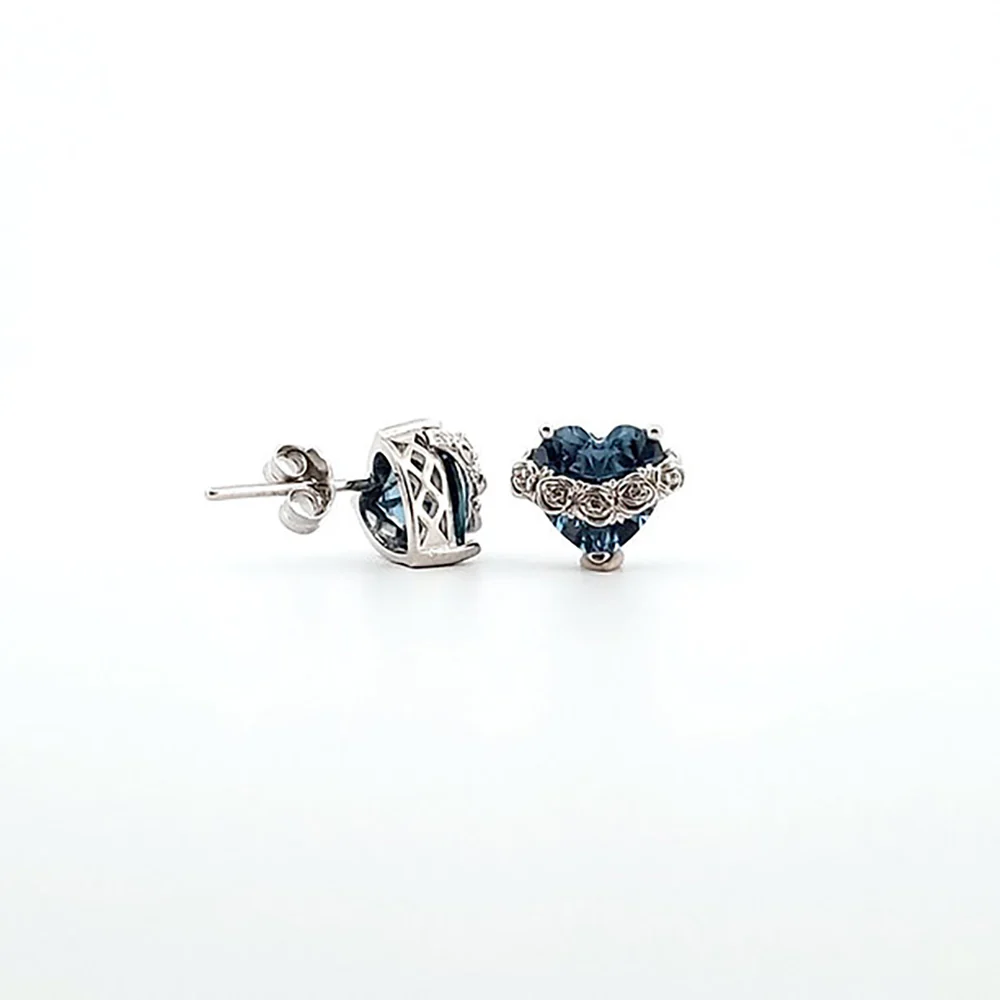 Immaculate Heart Sterling Gemstone Earrings - Multiple Colors - Image 5