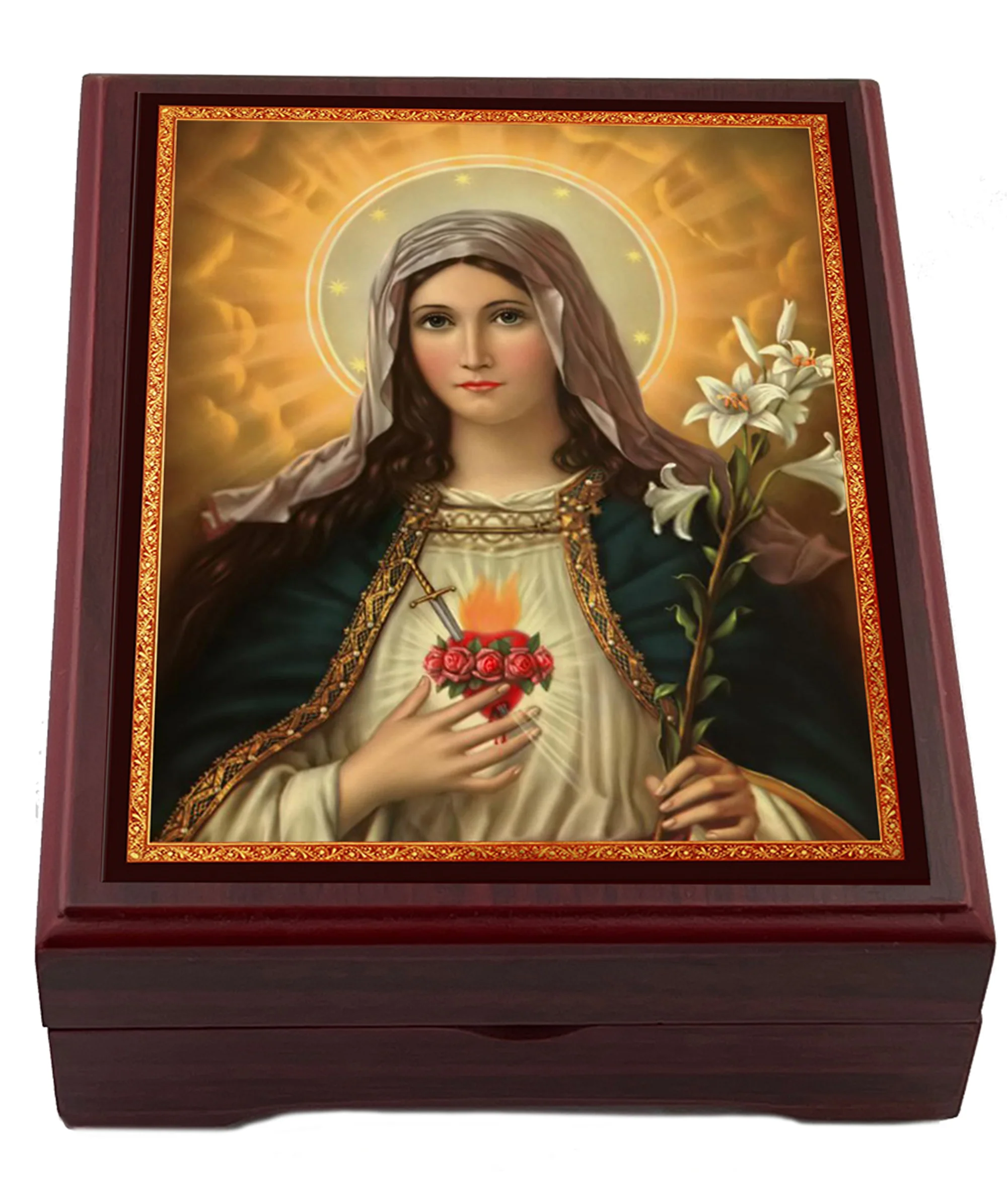 Immaculate Heart Wood Keepsake Box - Image 2