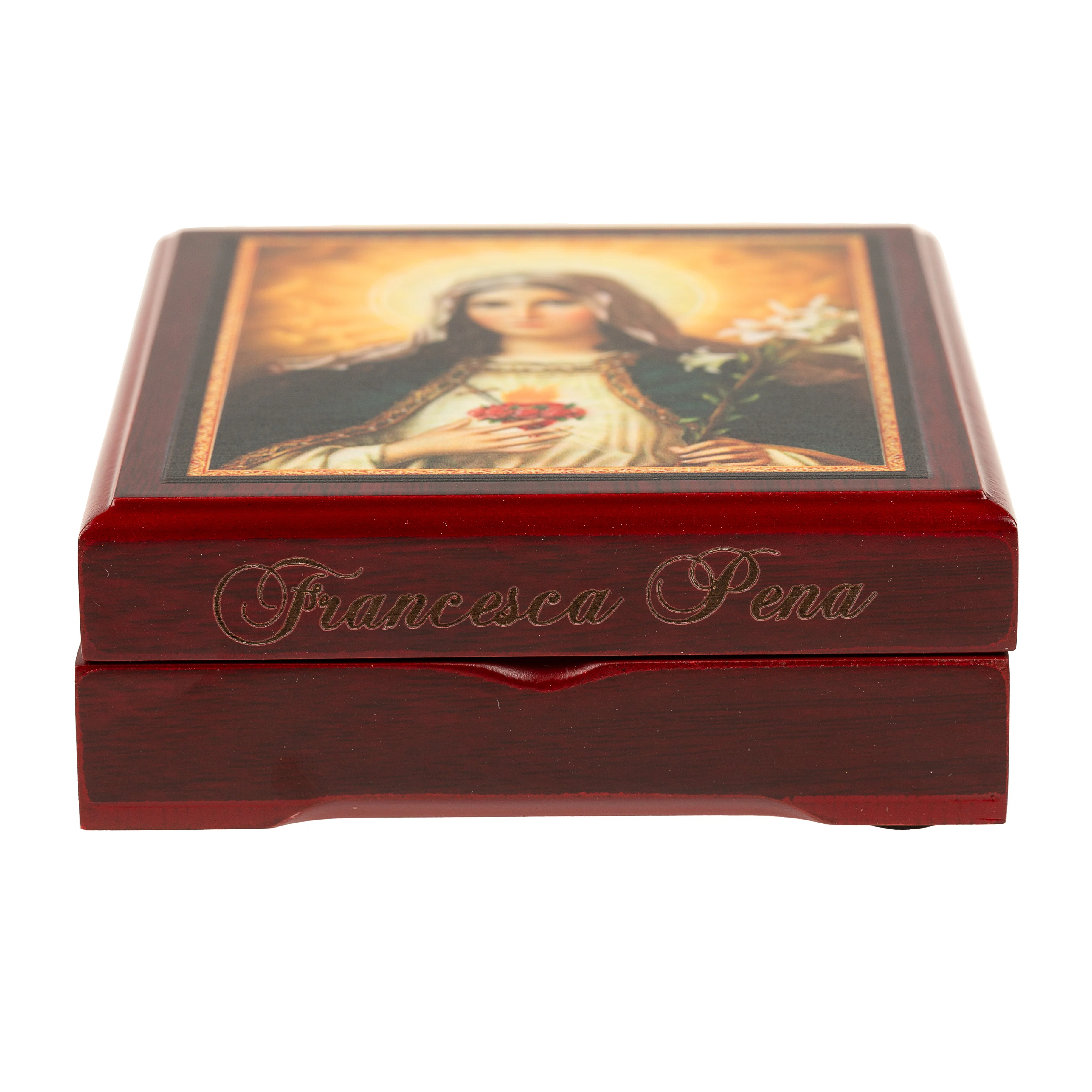 Immaculate Heart Wood Keepsake Box - Image 5