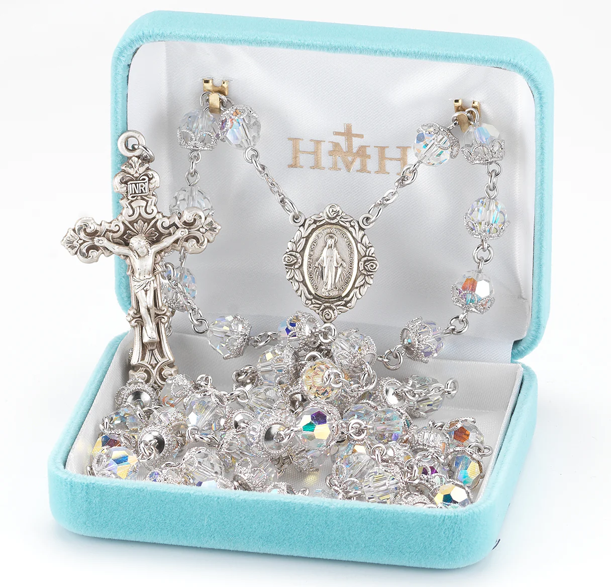 Immaculate Queen Crystal & Silver Rosary - Image 2