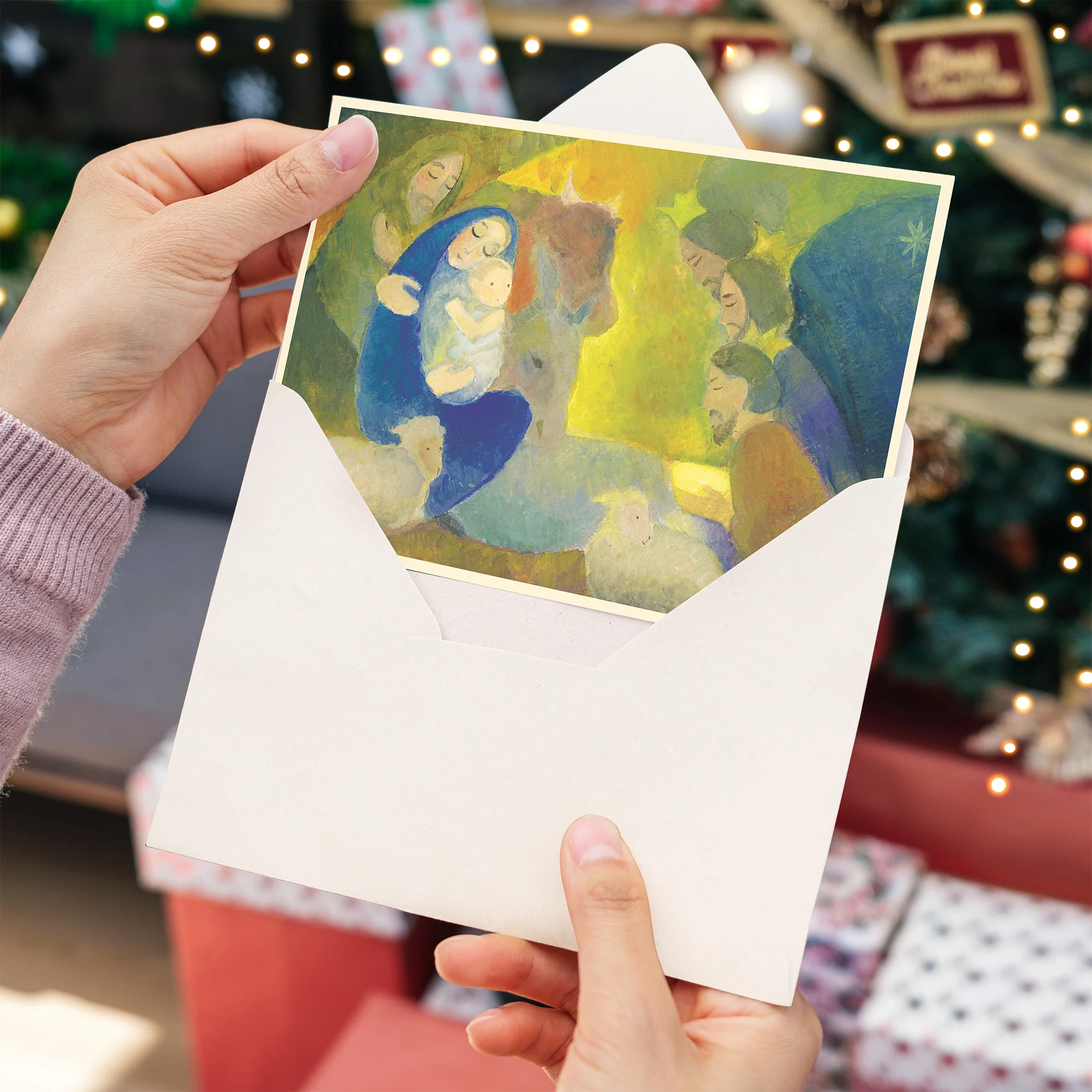 Impressionist Silent Night Nativity Christmas Cards - Set of 20 - Image 3