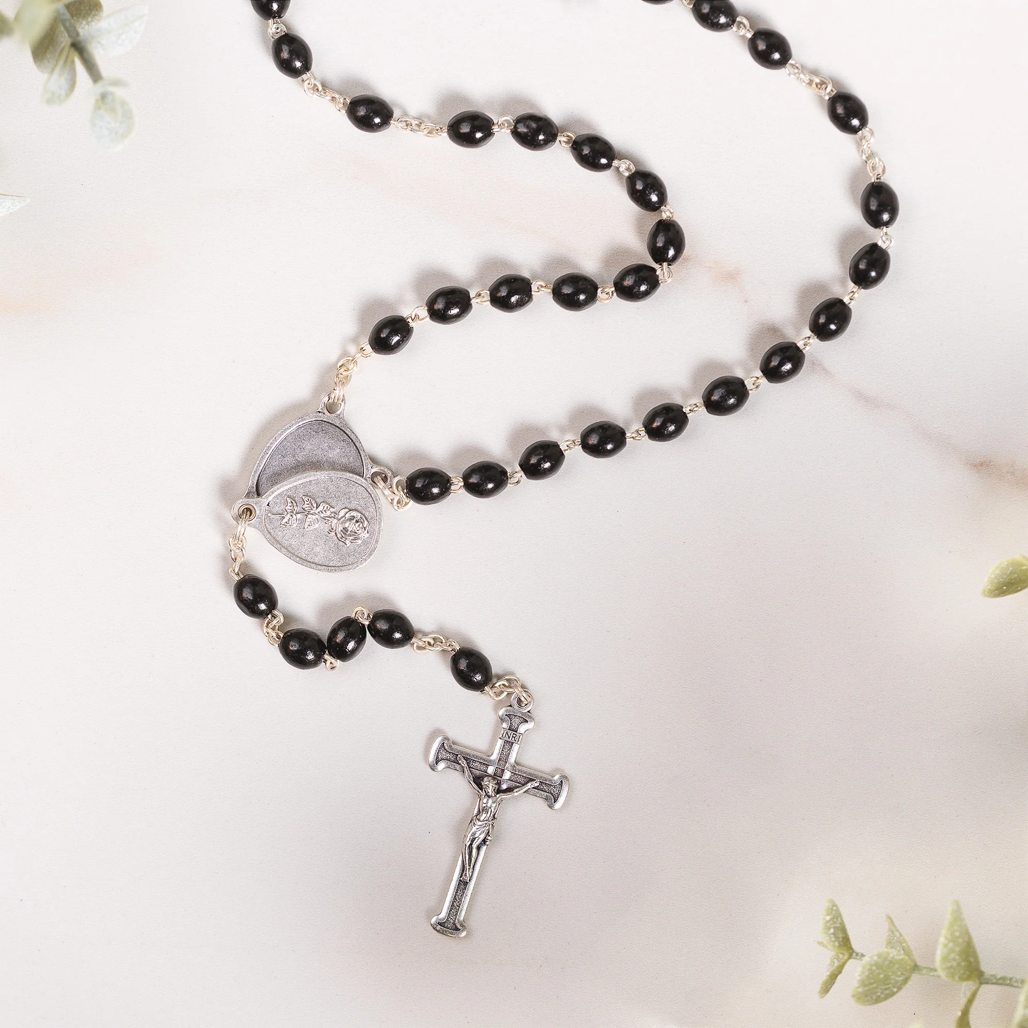 In Loving Memory Black Wood Rosary - Image 2