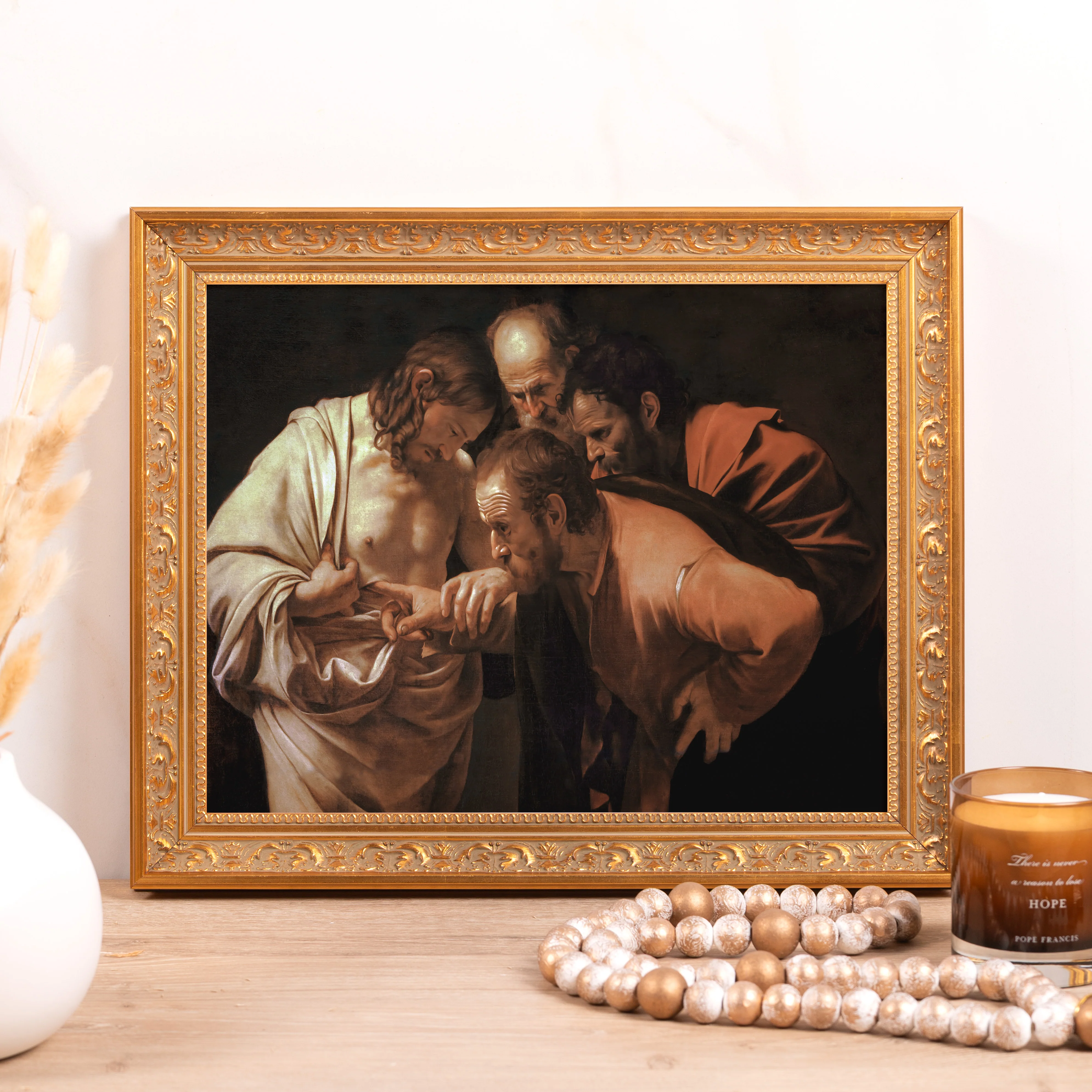 Incredulity of St. Thomas Framed Canvas - Sacred Classics Collection