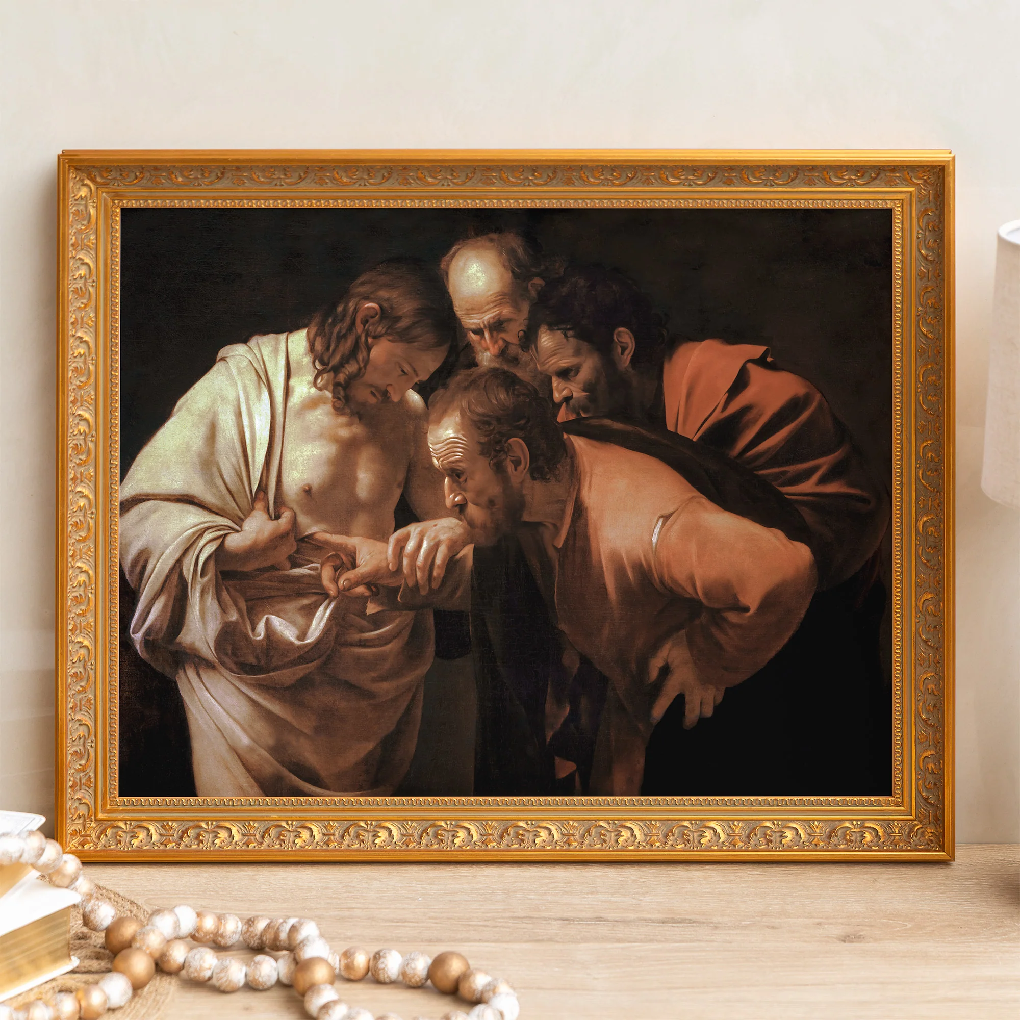 Incredulity of St. Thomas Framed Canvas - Sacred Signature Collection - Image 3