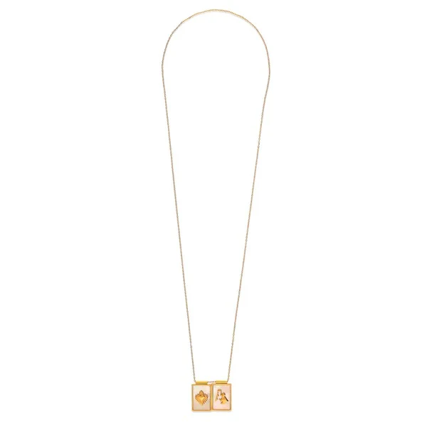Infinity Chain Gold & Mother of Pearl Scapular Necklace - Image 4