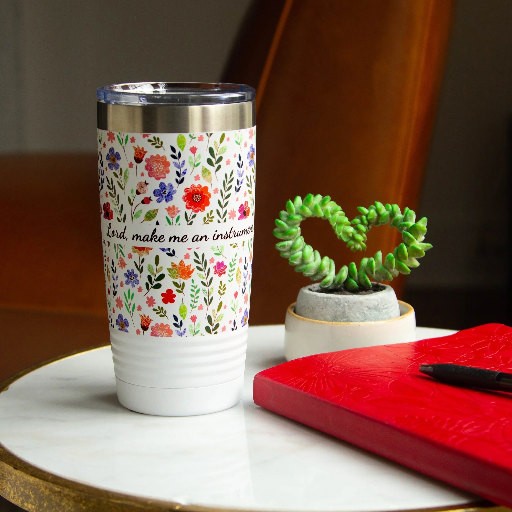 Instrument of Thy Peace Insulated White 20oz Tumbler