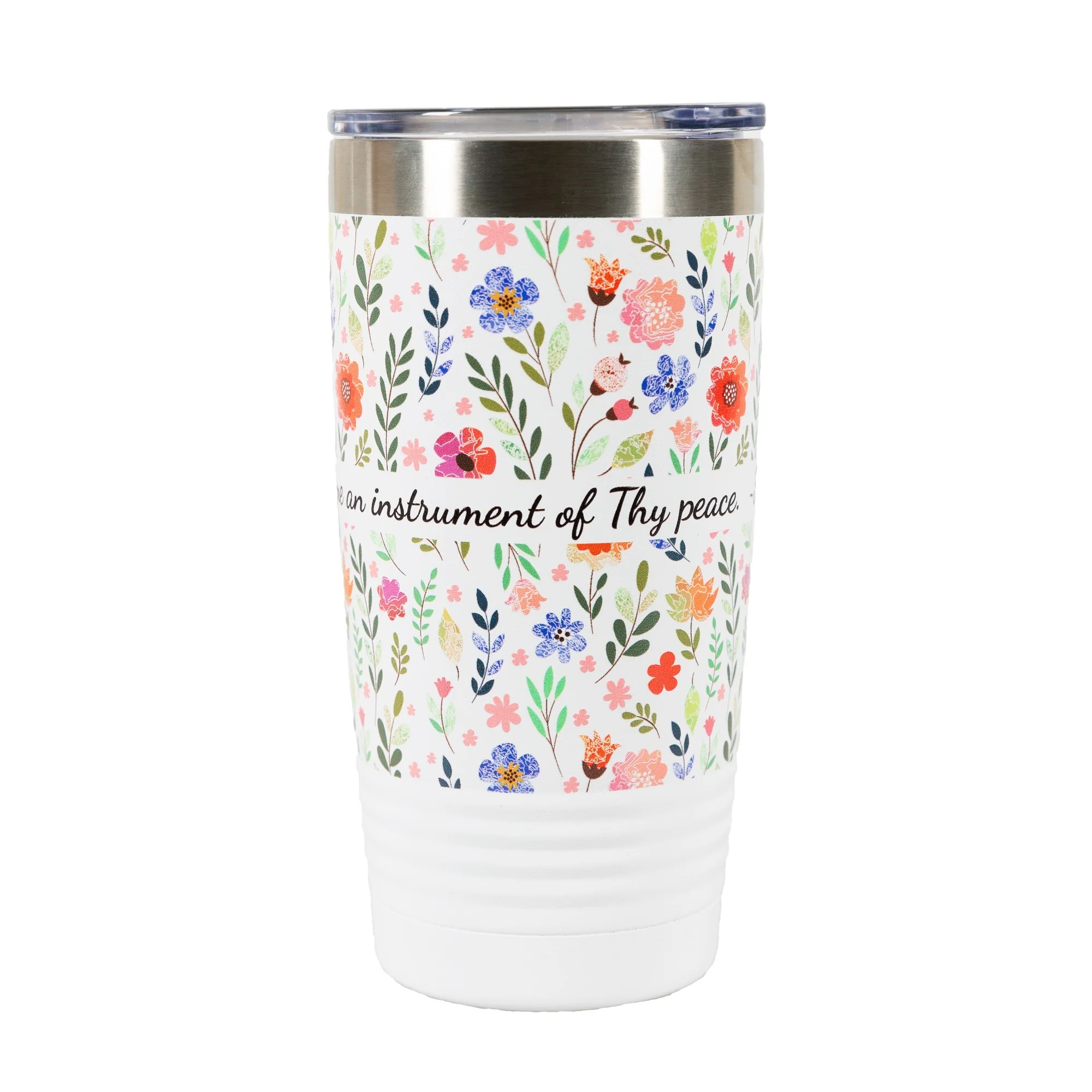 Instrument of Thy Peace Insulated White 20oz Tumbler - Image 4