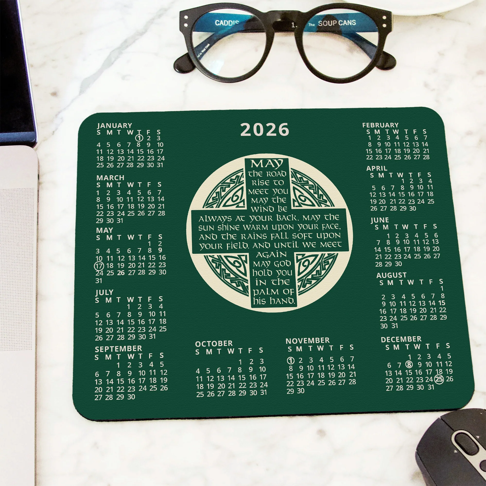 Irish Blessing 2026 Calendar Mousepad