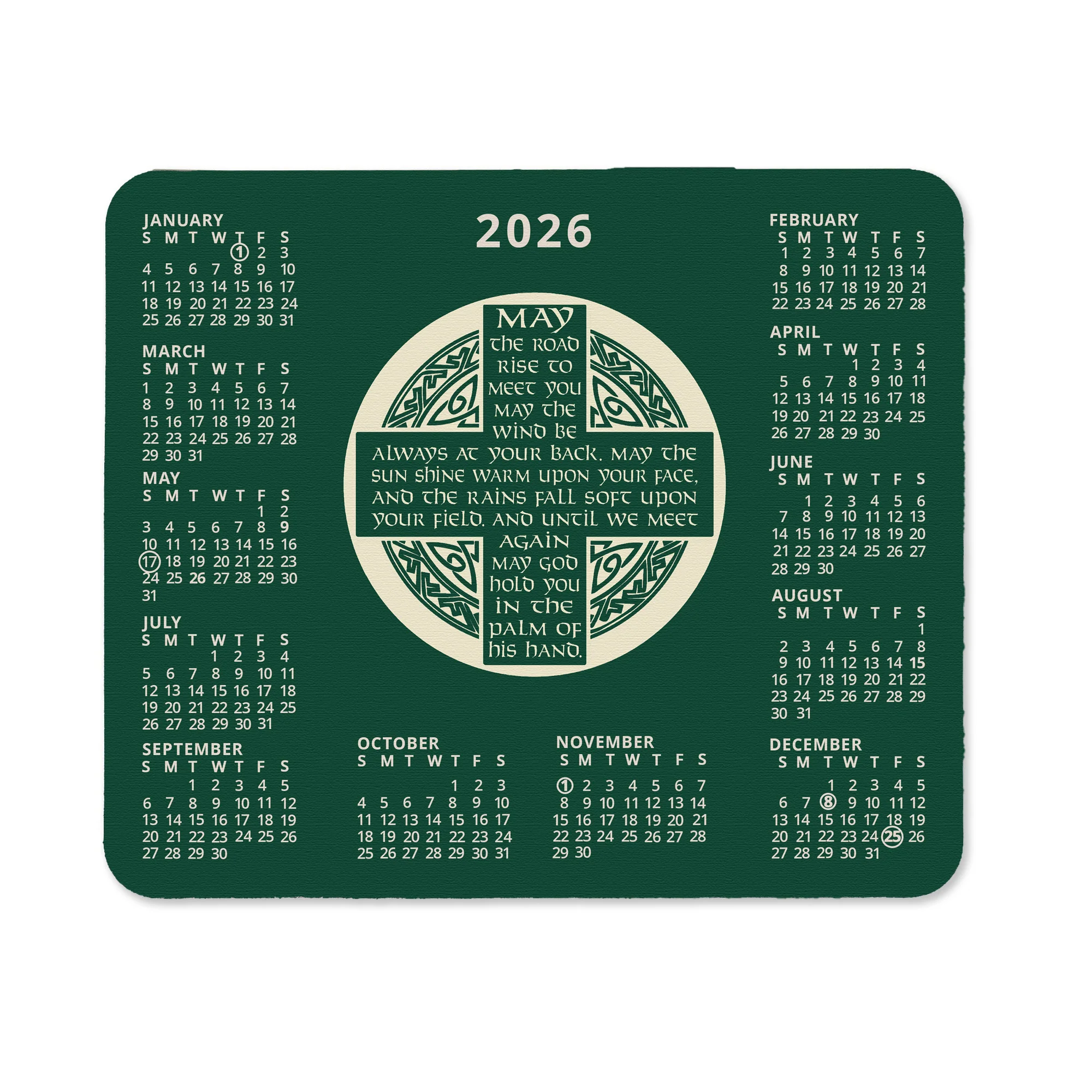 Irish Blessing 2026 Calendar Mousepad - Image 2