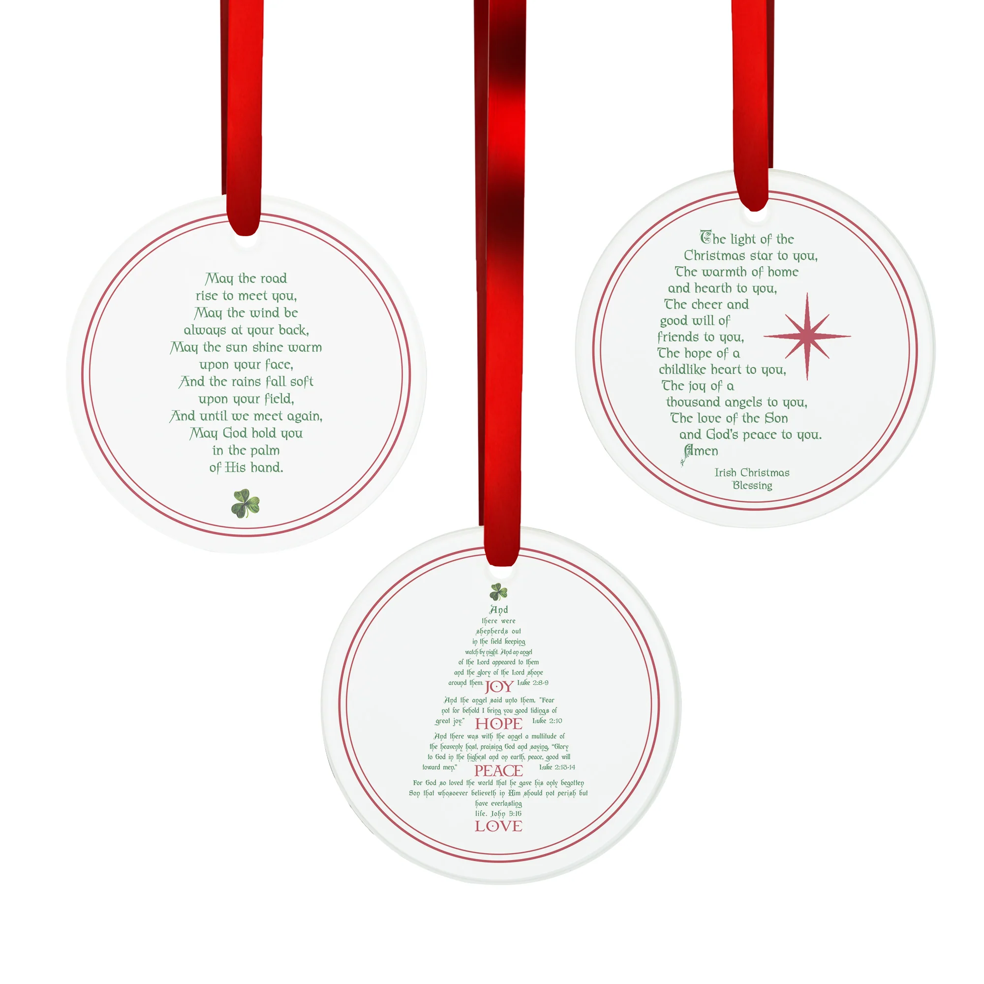 Irish Blessings Glass Ornament Collection - Set of 3 - Image 2