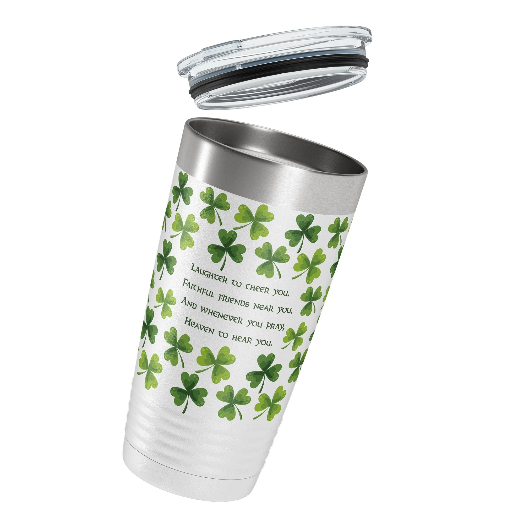 Irish "Heaven to Hear You" Insulated White 20oz Tumbler - Image 3