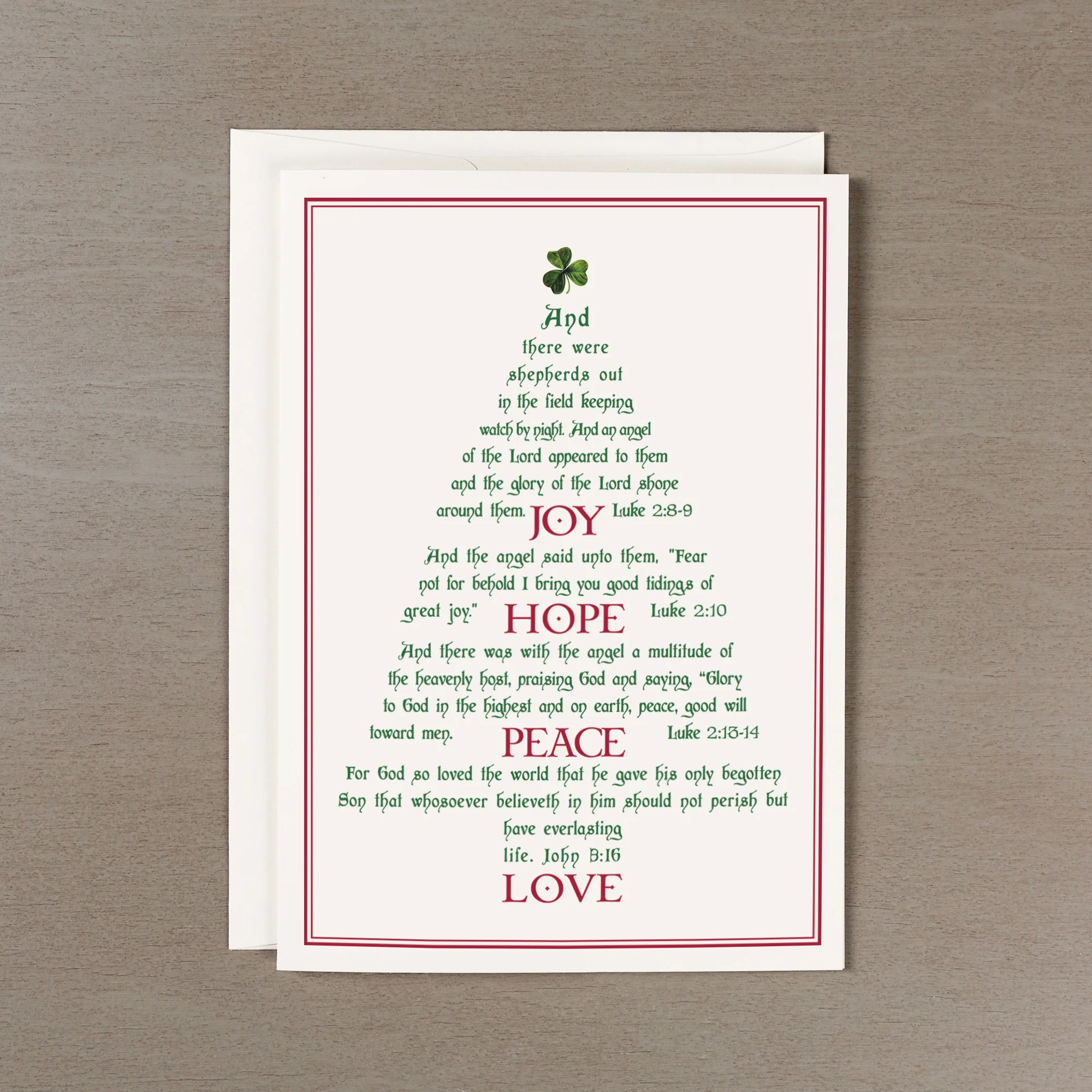 Irish Joy Hope Peace and Love Christmas Cards - Set of 20 - Image 2