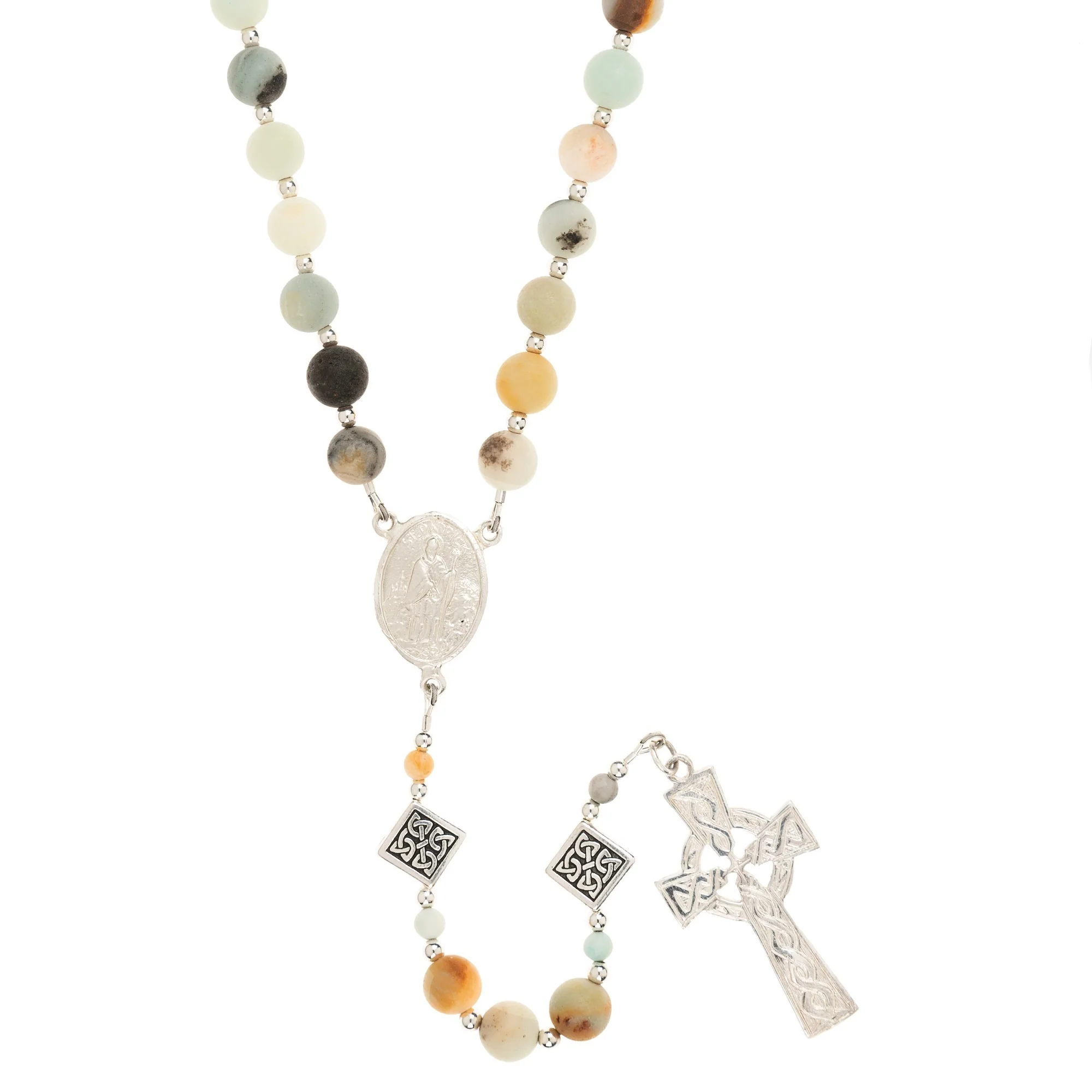 Irish Rosary with Sterling Silver Centerpiece and Cross - Image 2