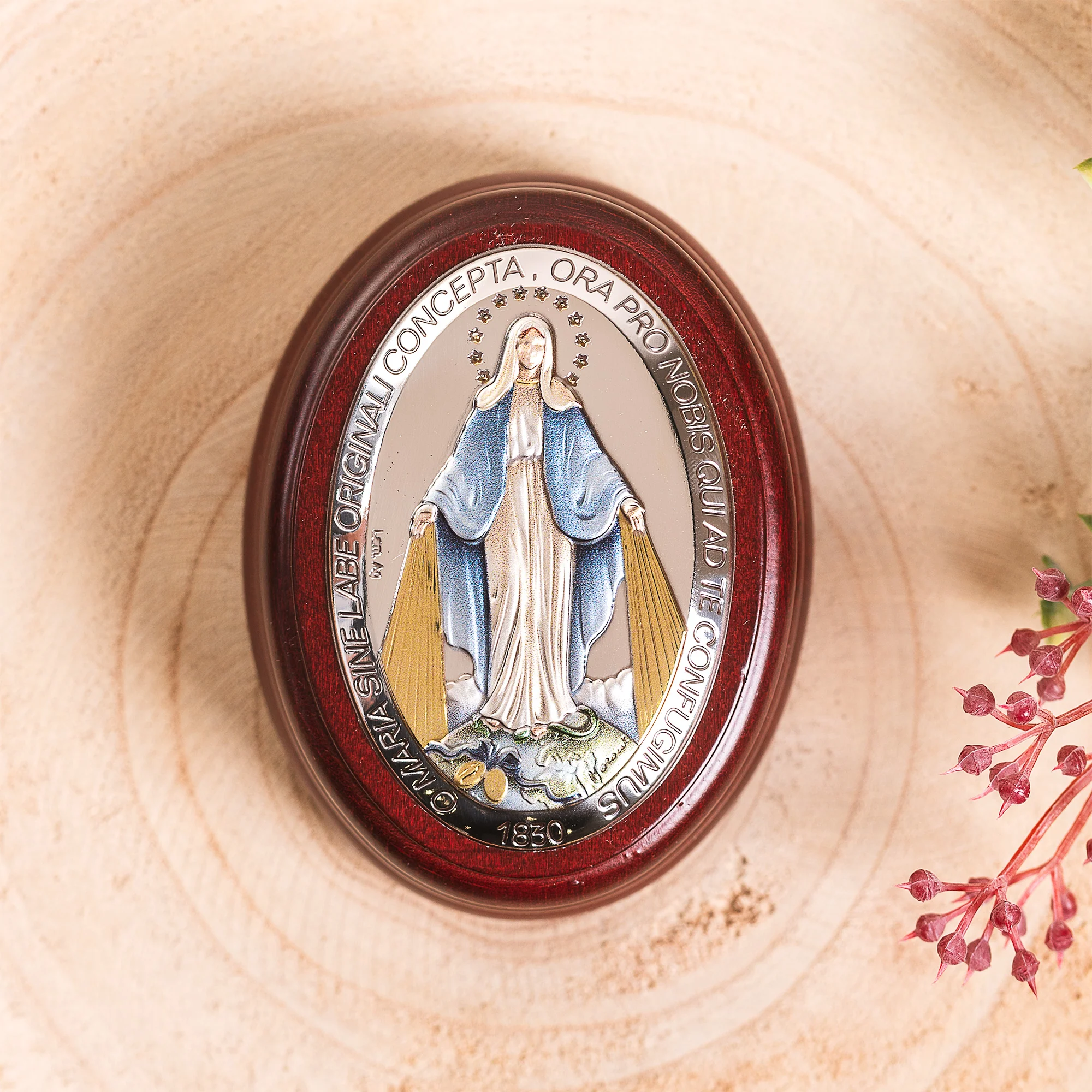 Itailan Miraculous Medal Rosary Box & Rosary Set - Image 2