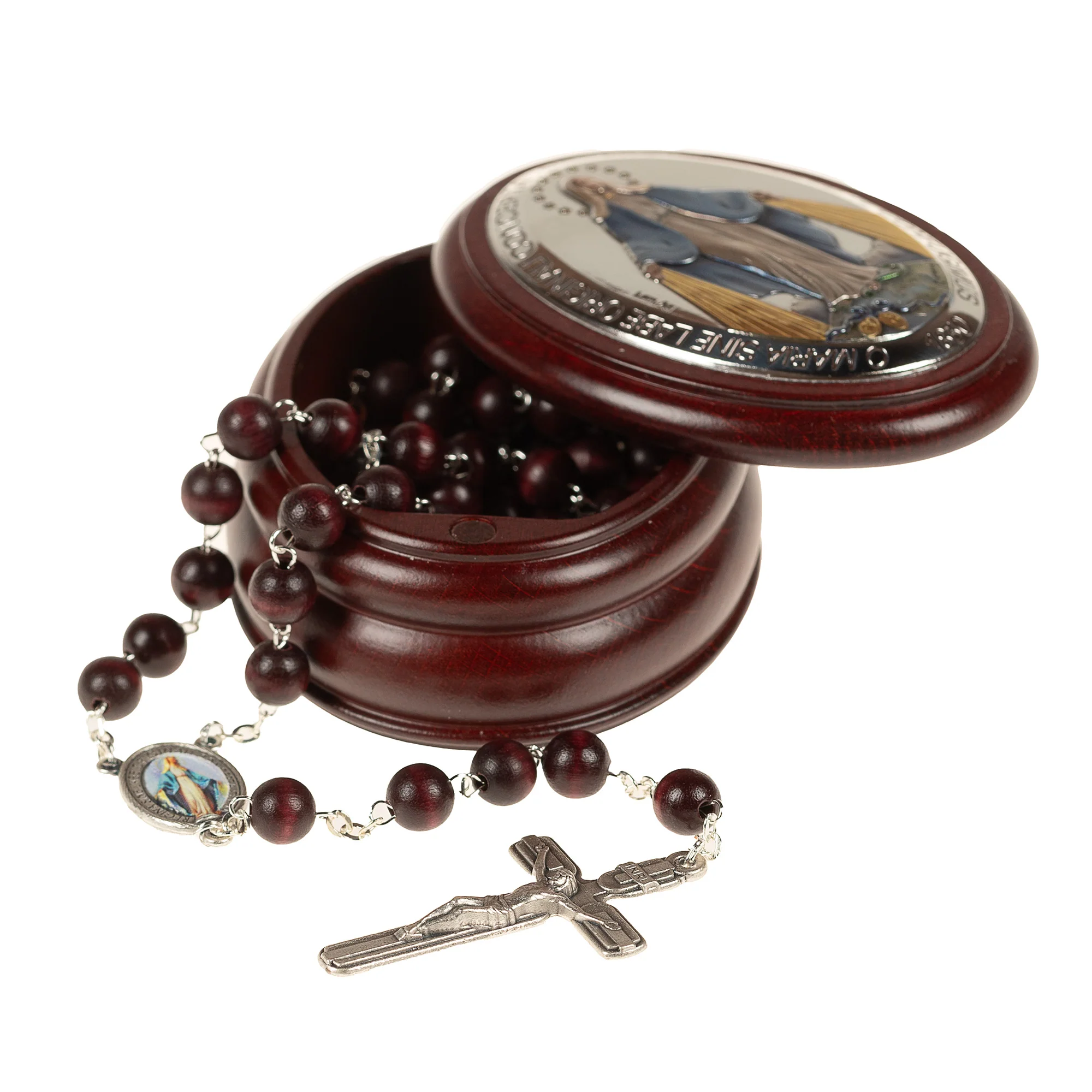 Itailan Miraculous Medal Rosary Box & Rosary Set - Image 5