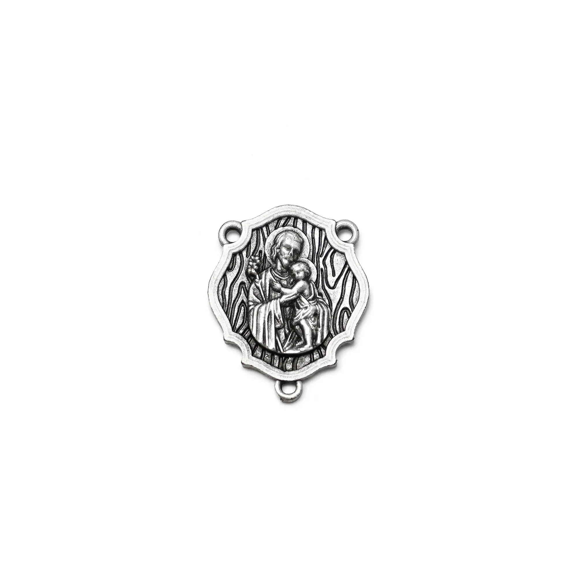 Ghirelli Antiqued Silver & Jasper St. Joseph Rosary - Image 4