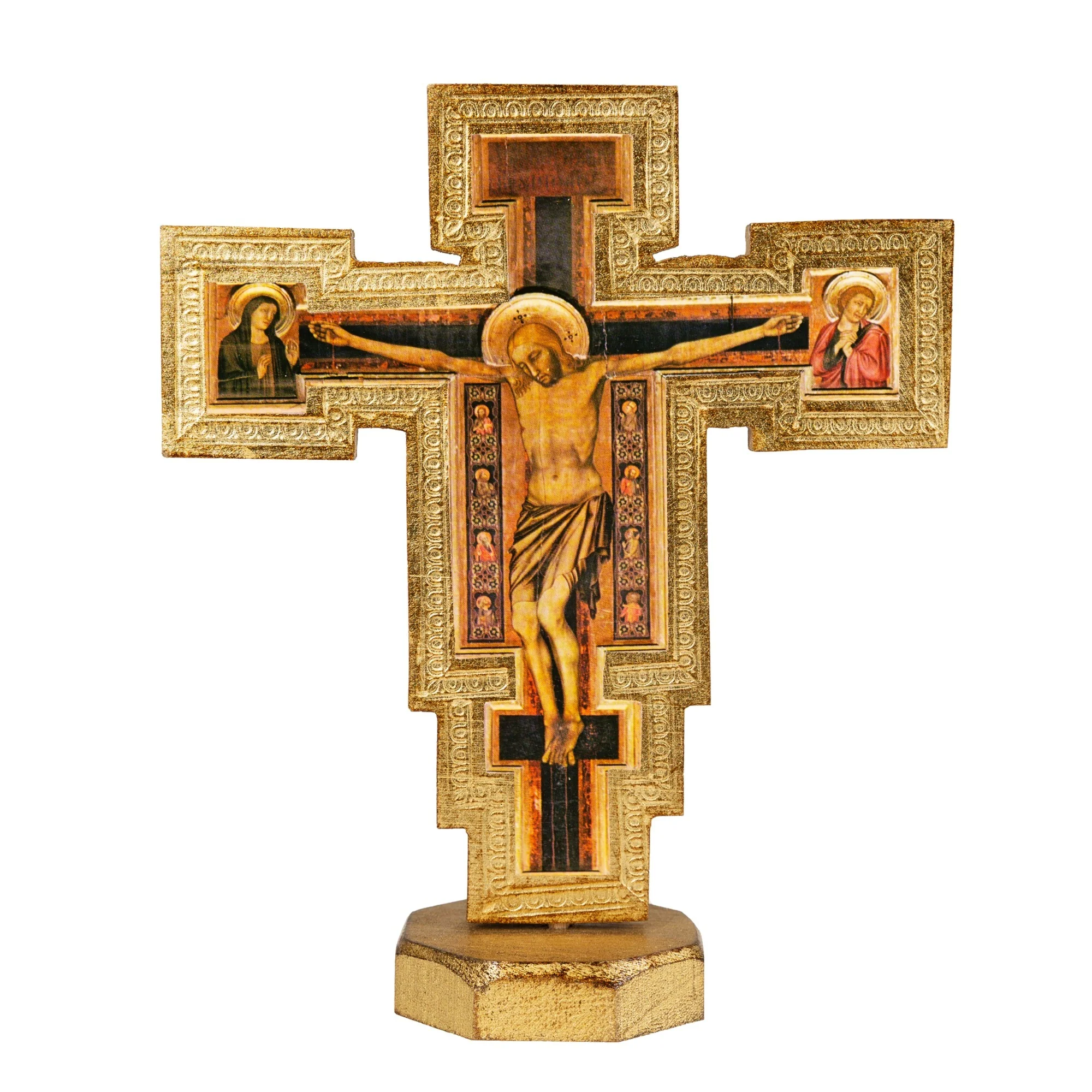 Italian Giotto Crucifix on Octagonal Base - Image 2