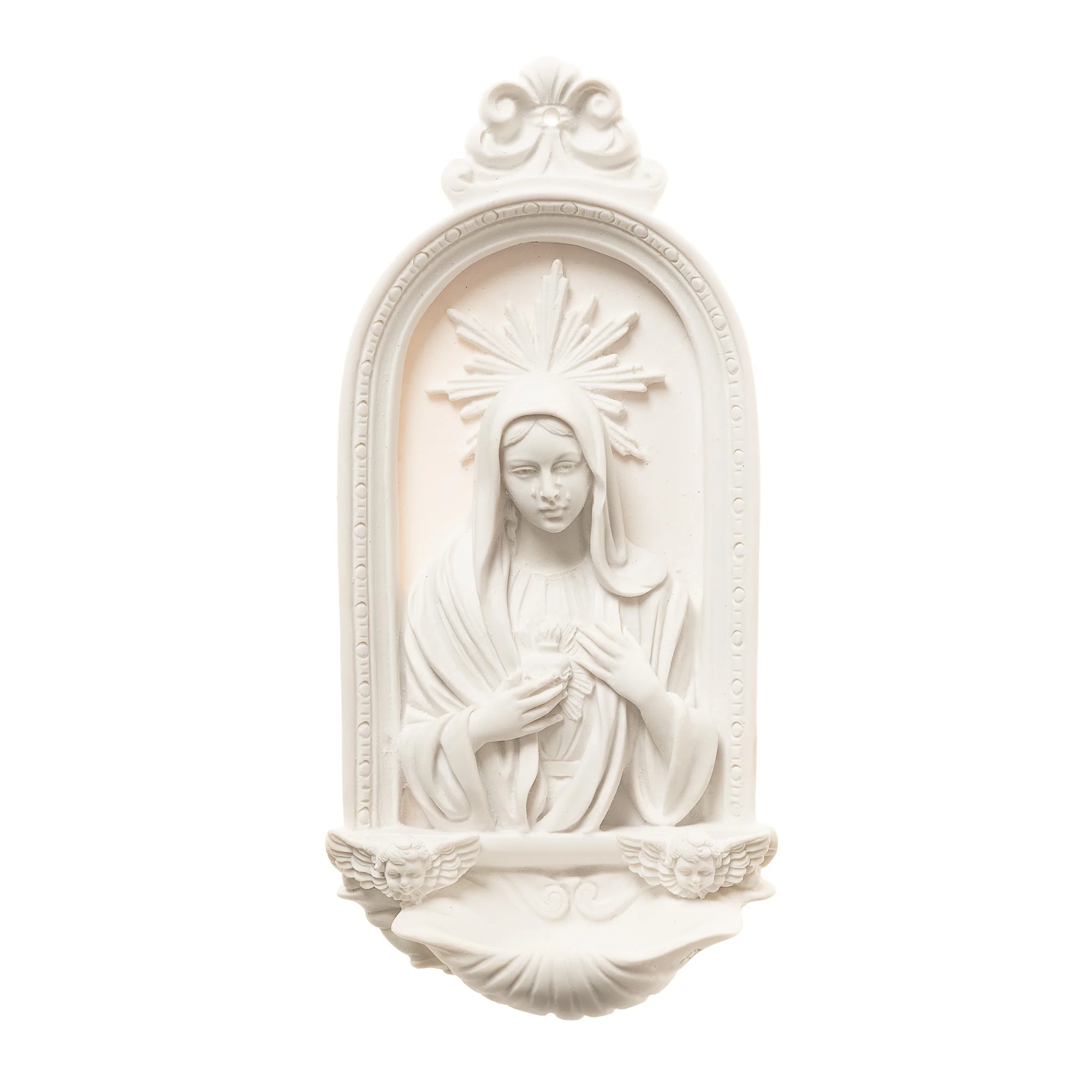 Italian Immaculate Heart Holy Water Font - White or Multicolored - Image 3
