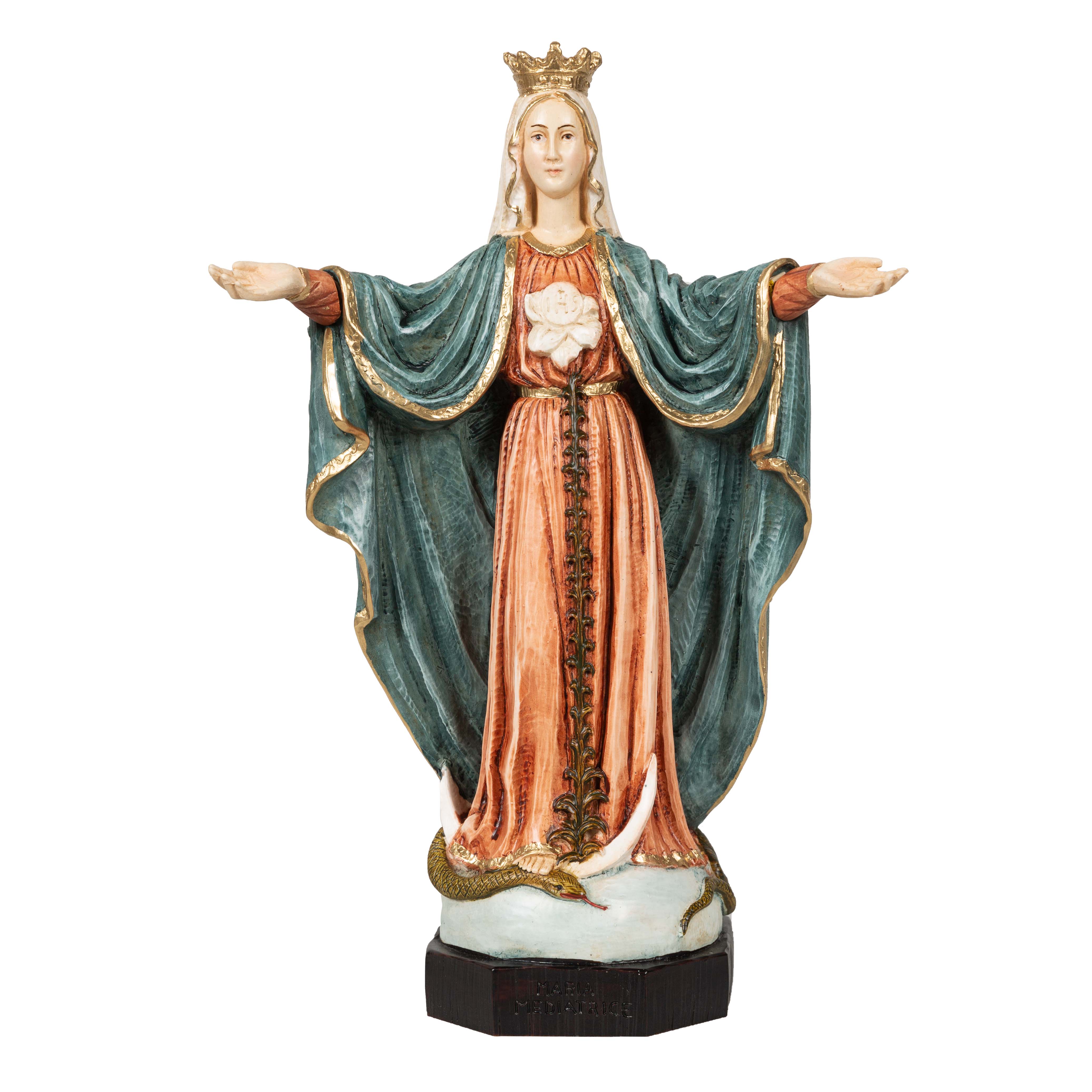 Italian Mary Mediatrix of All Graces Statue - 12.5 " - Image 2