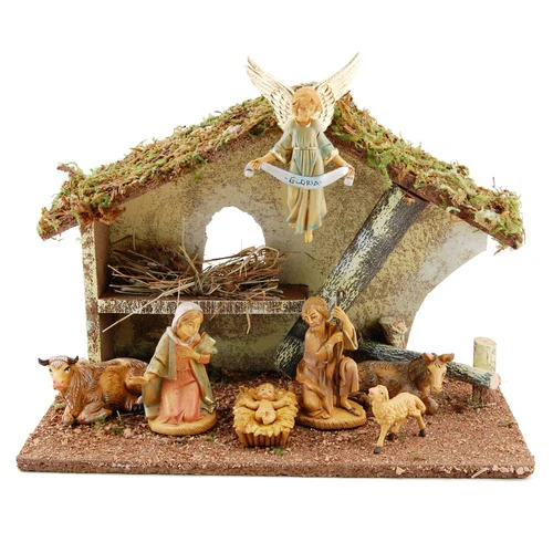 Italian Nativity with Stable - 7 pieces