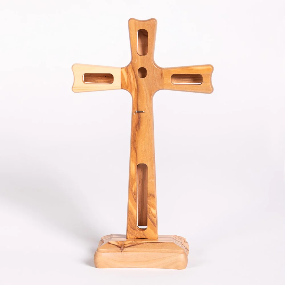 Italian Olive Wood St. Benedict Standing Crucifix - 9" - Image 4